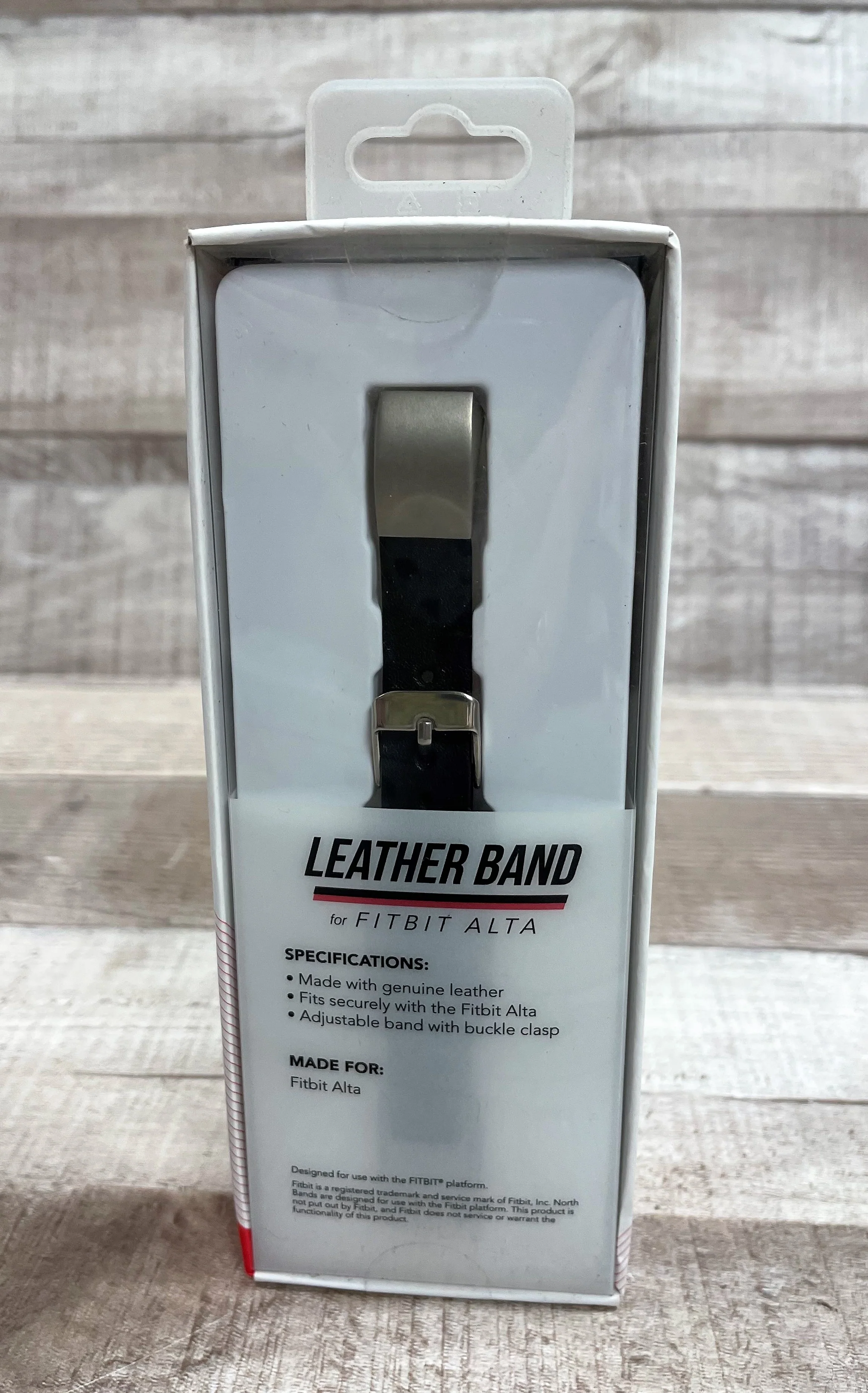 FitBit Alta Leather Adjustable Band with Buckle Clasp Replacement - Black - New
