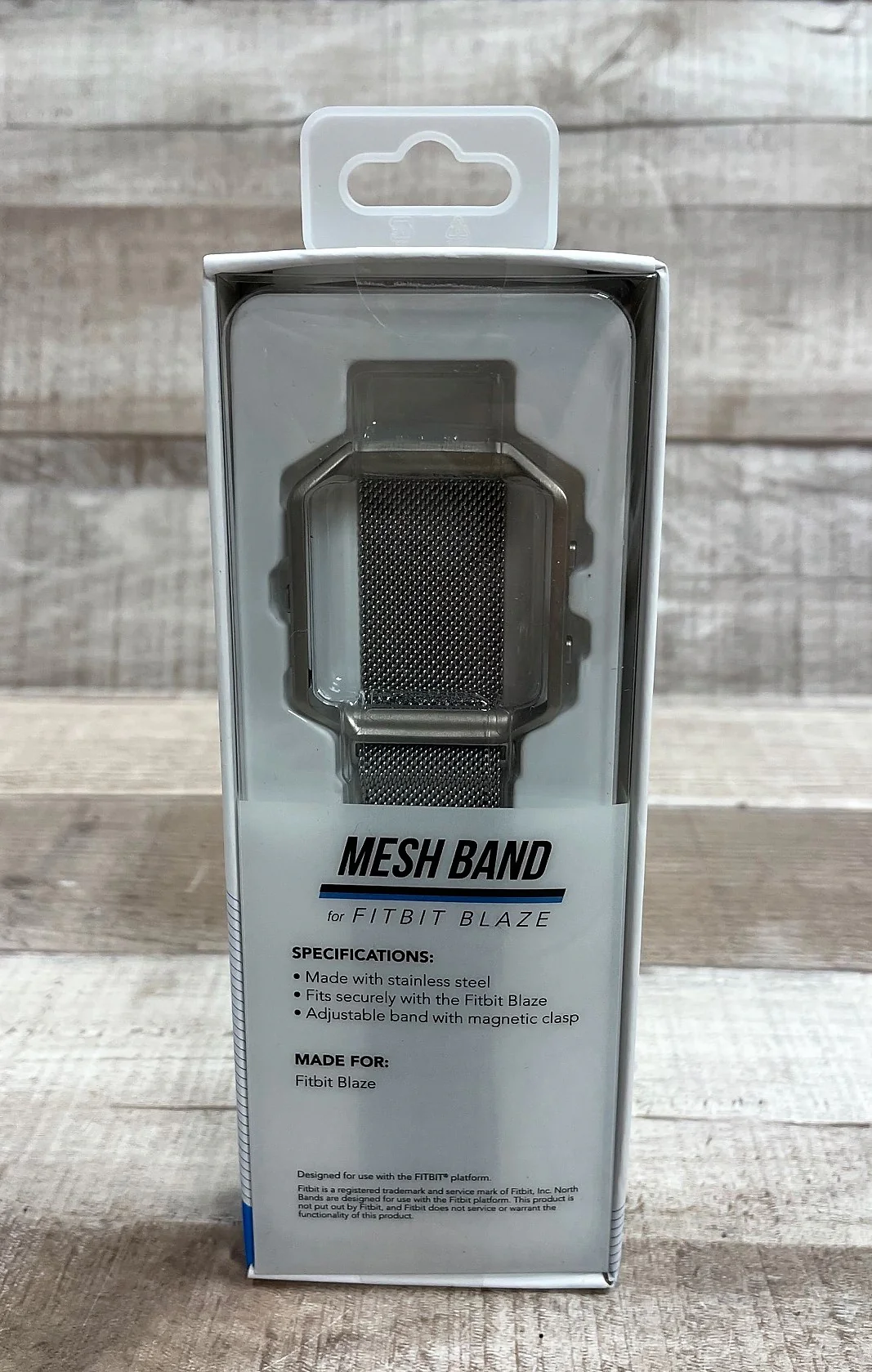 FitBit Blaze Adjustable Mesh Band with Magnetic Clasp Replacement - Silver - New