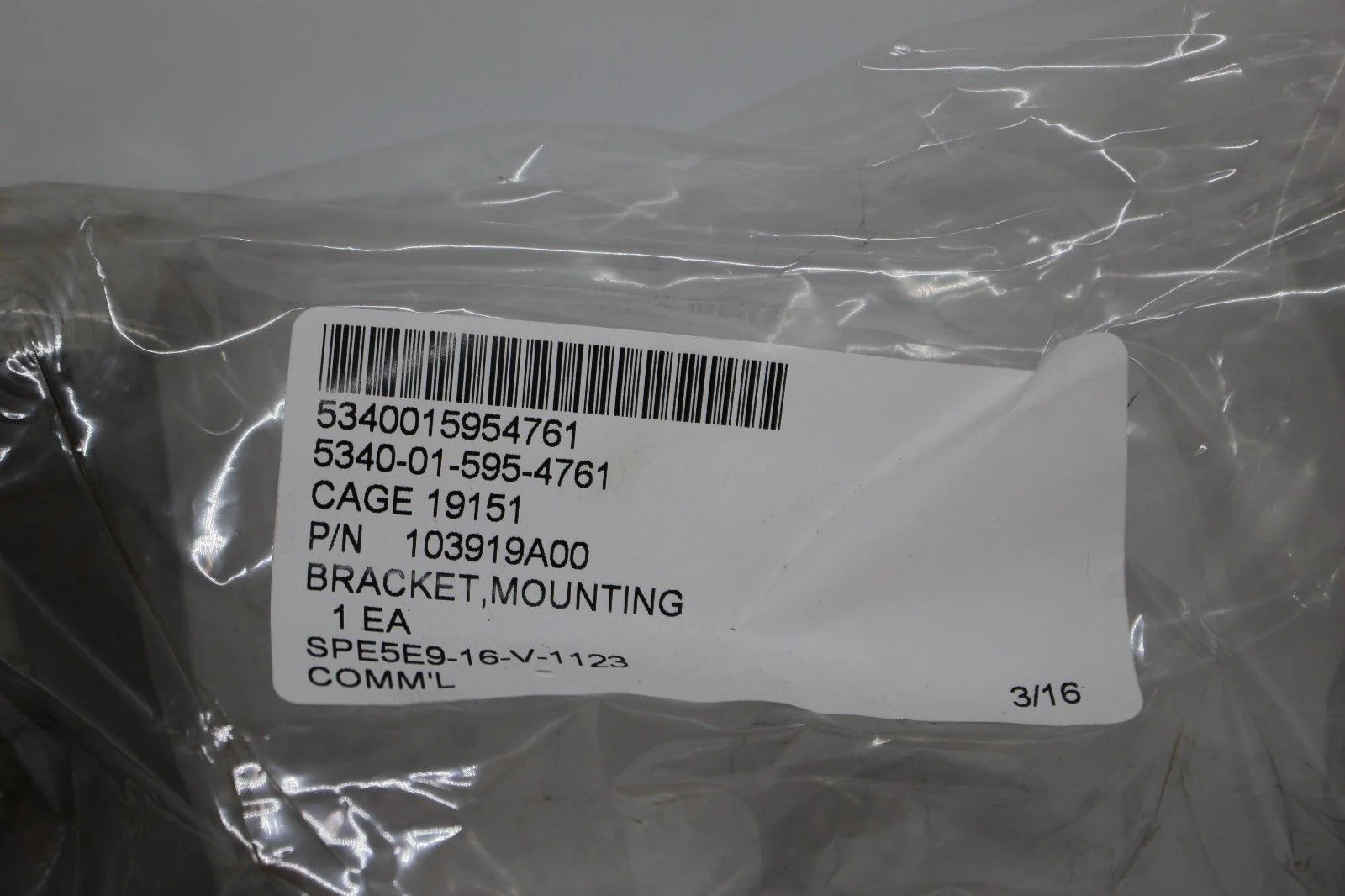 Flat Bed Trailer Mounting Bracket, 5340-01-595-4761, 103919A00, NEW! - Image 3