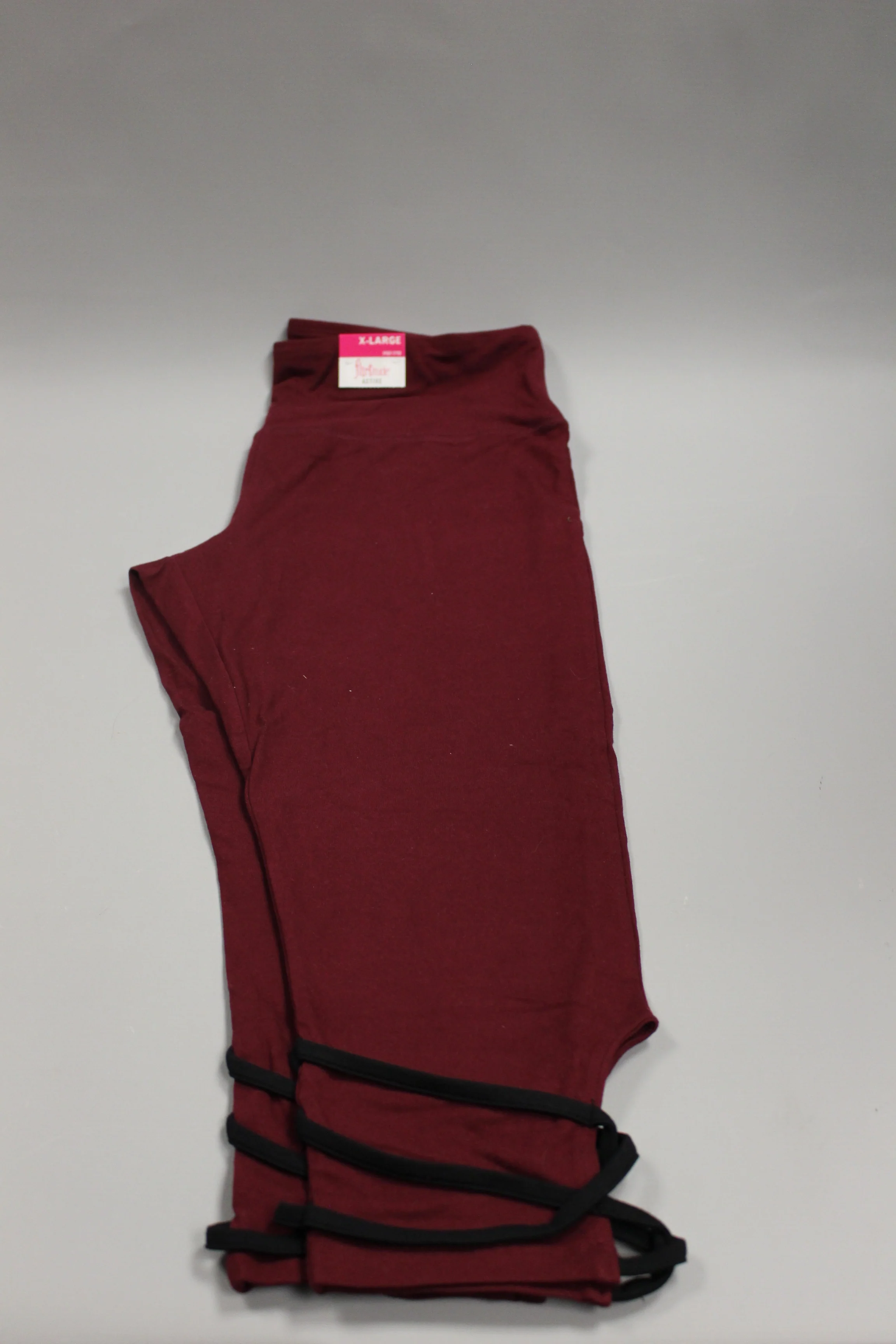 Flirtitude Active X-Large Yoga Crop Deep Ruby Black