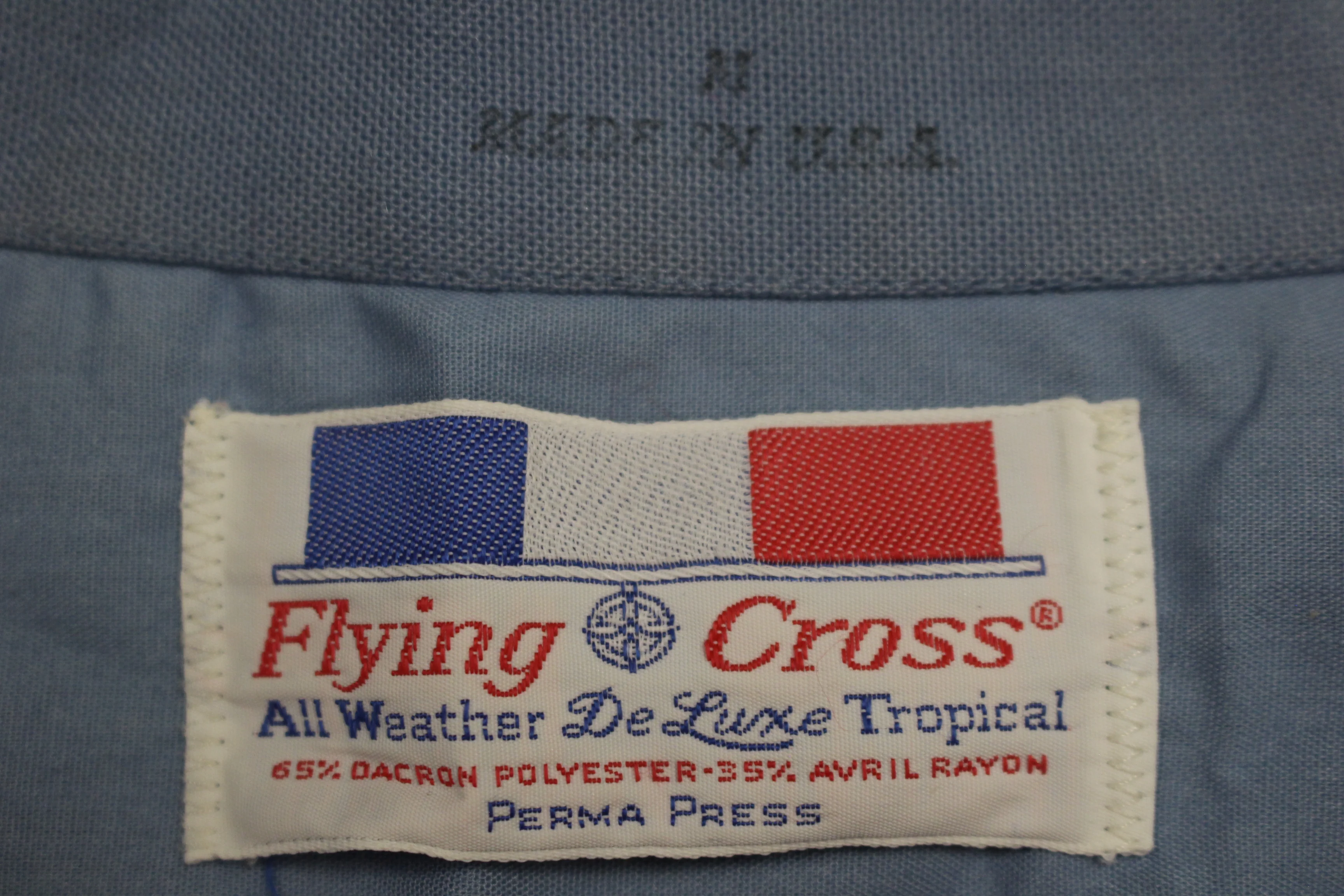 Flying Cross All Weather De Luxe Tropical Blue Work Shirt - Medium - used - Image 4