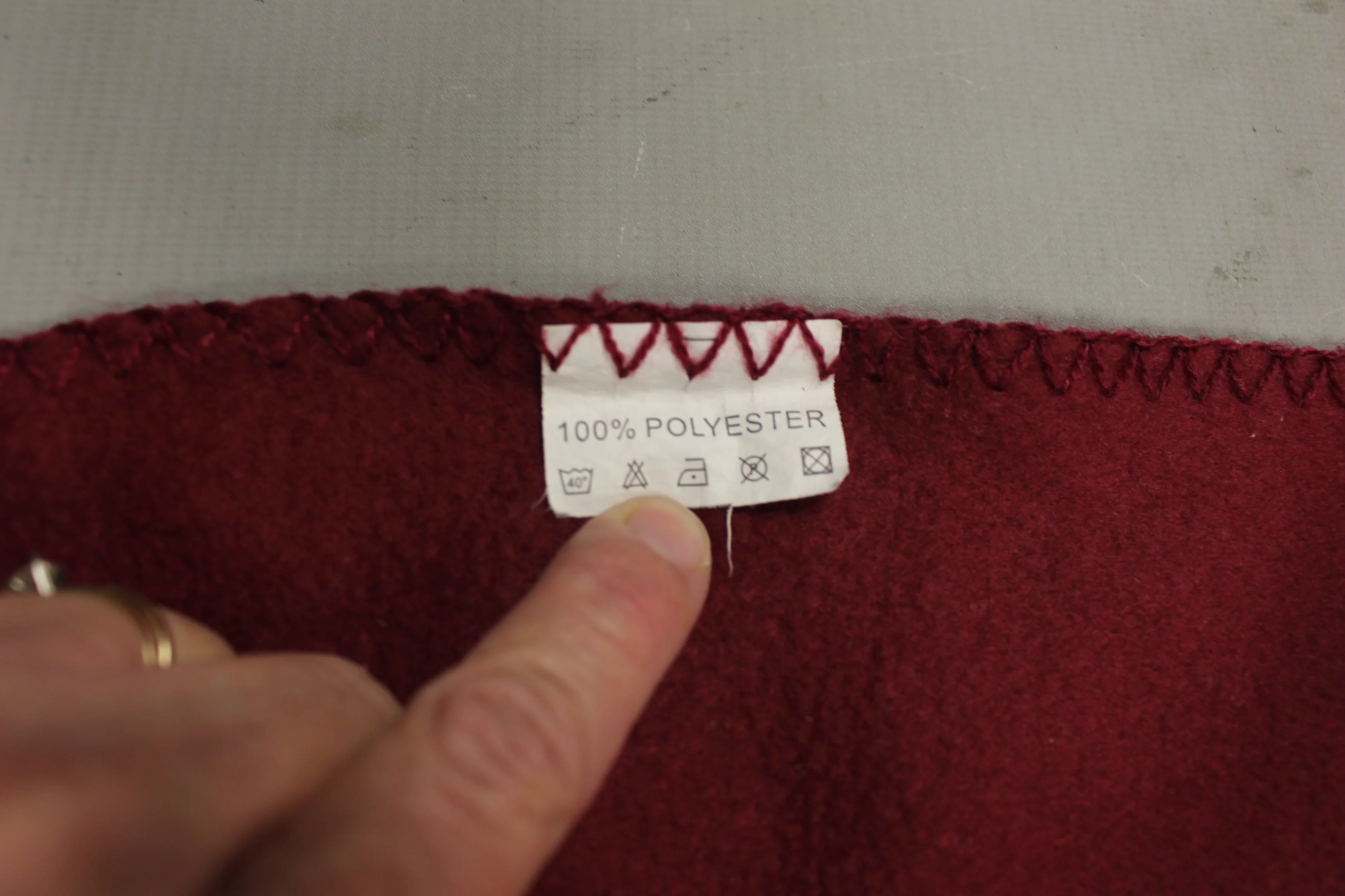 "Freedom Is Not Free" Burgandy Blanket/Throw - 49" x 33" - Used - Image 2