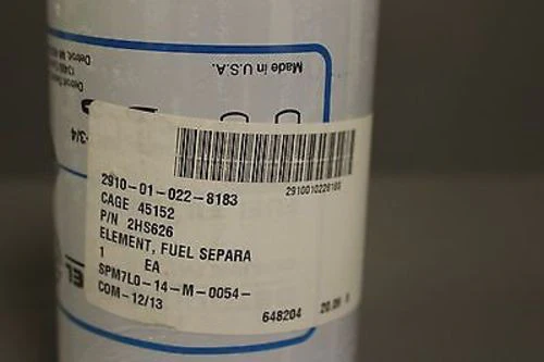 Fuel Separator Element, NSN 2910-01-022-8183, PN 2HS626, New! - Image 2