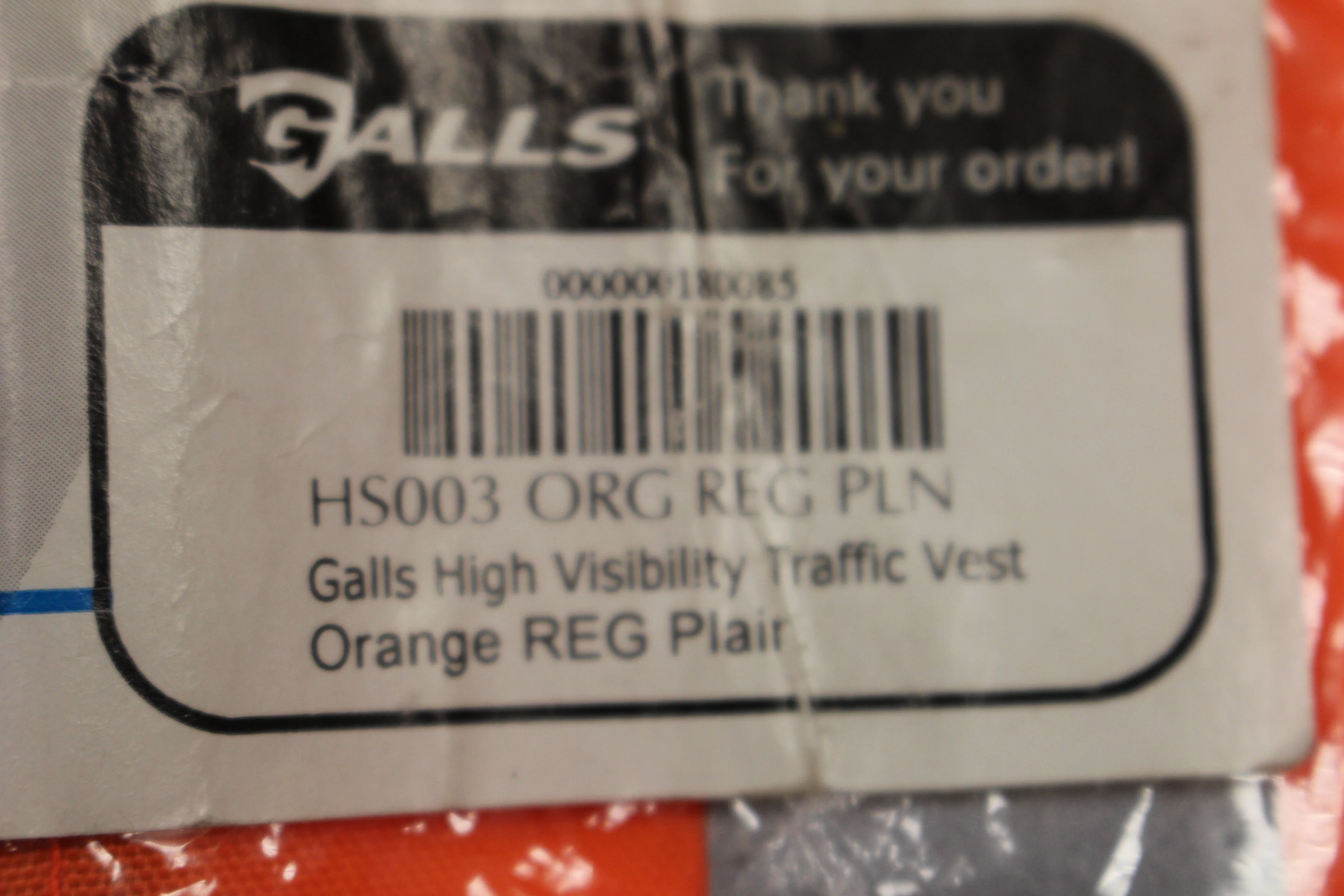 Galls High Visibility Traffic Vest, Orange, Regular Plain, New - Image 3