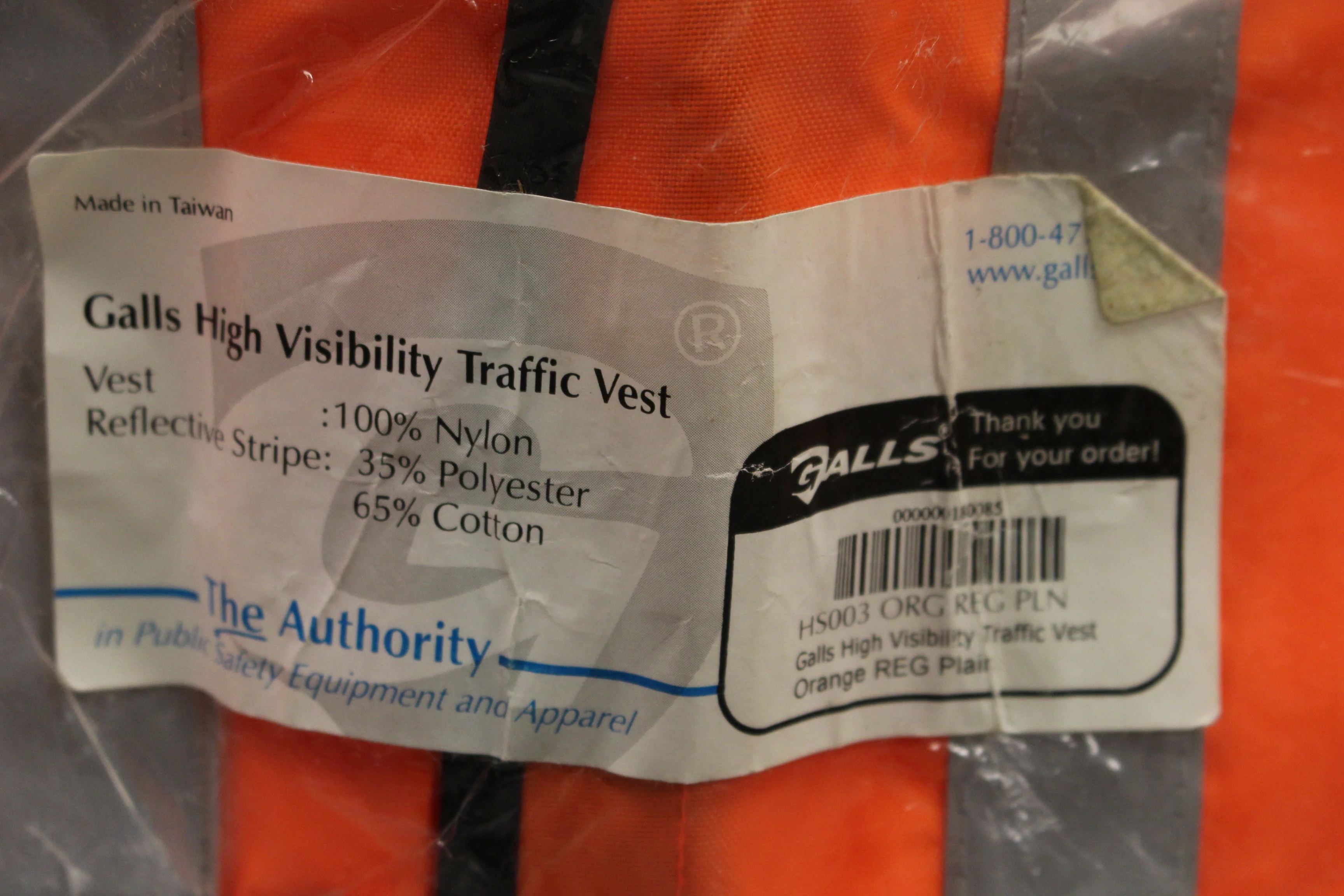 Galls High Visibility Traffic Vest, Orange, Regular Plain, New - Image 5
