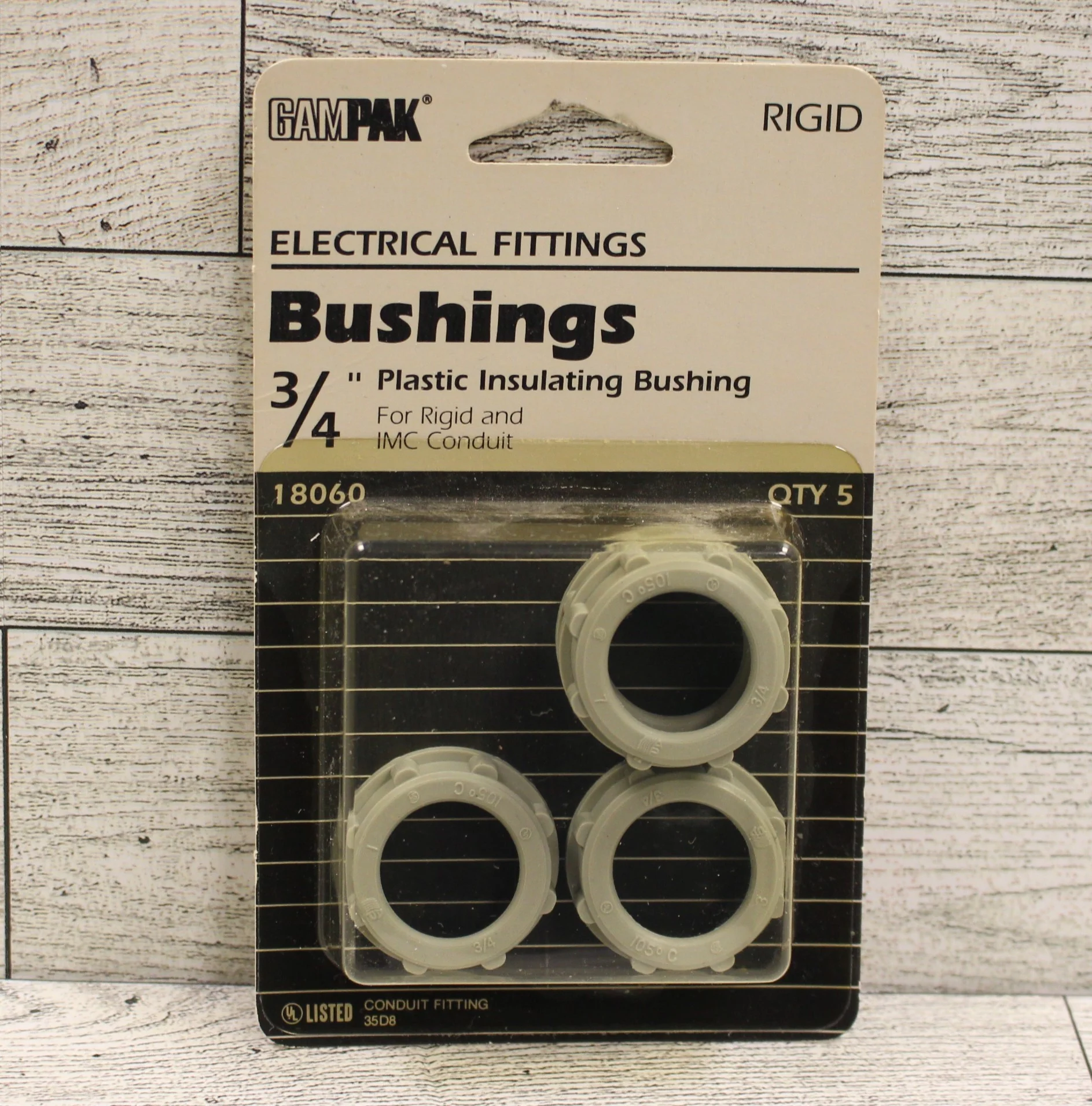 GAMPAK 3/4" Plastic Insulating Bushing - 18060 - Pack of 5 - New