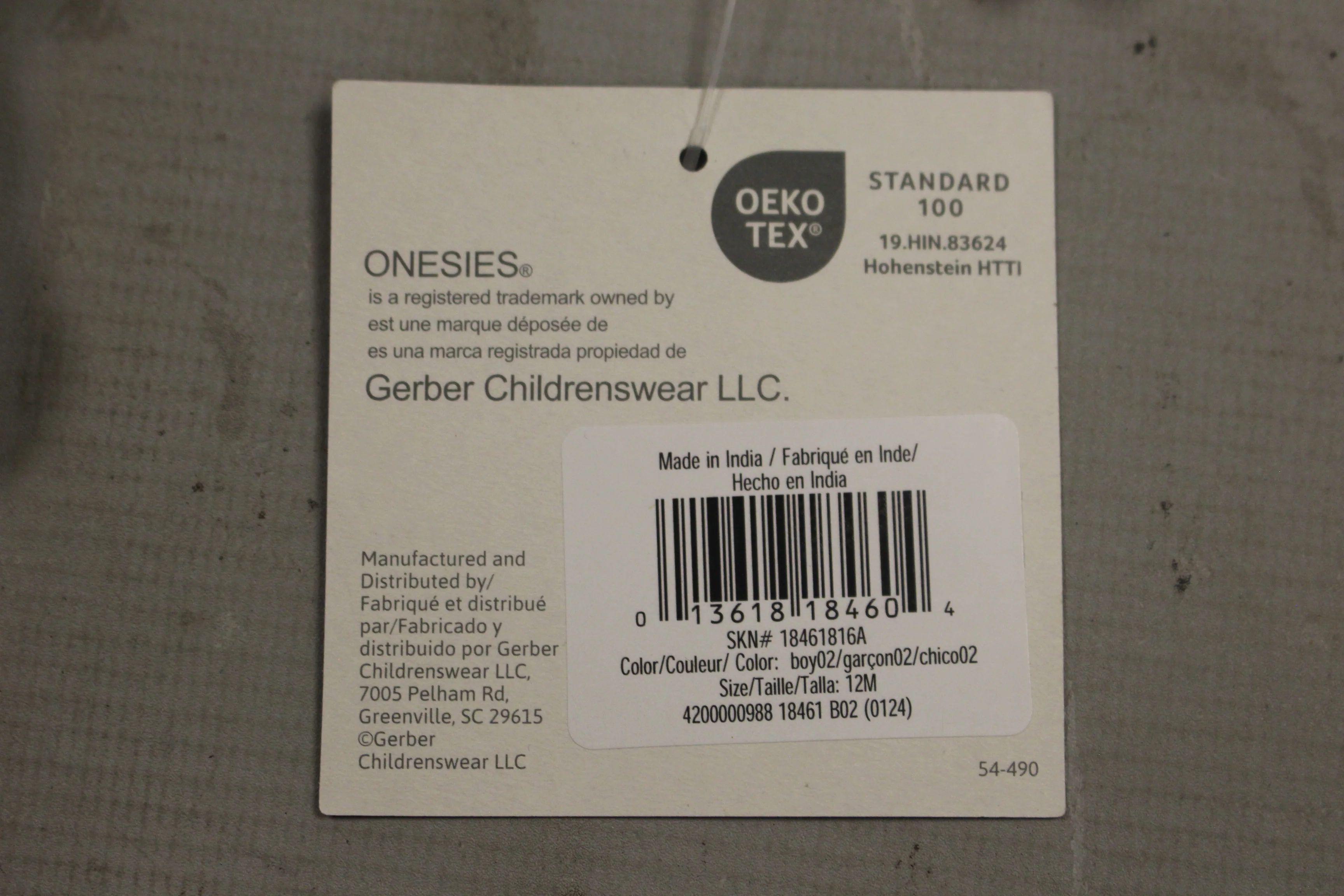 Gerber OEKO-TEX Baby One Piece - Last name HUNGRY, first name ALWAYS - 12 Months - Image 2