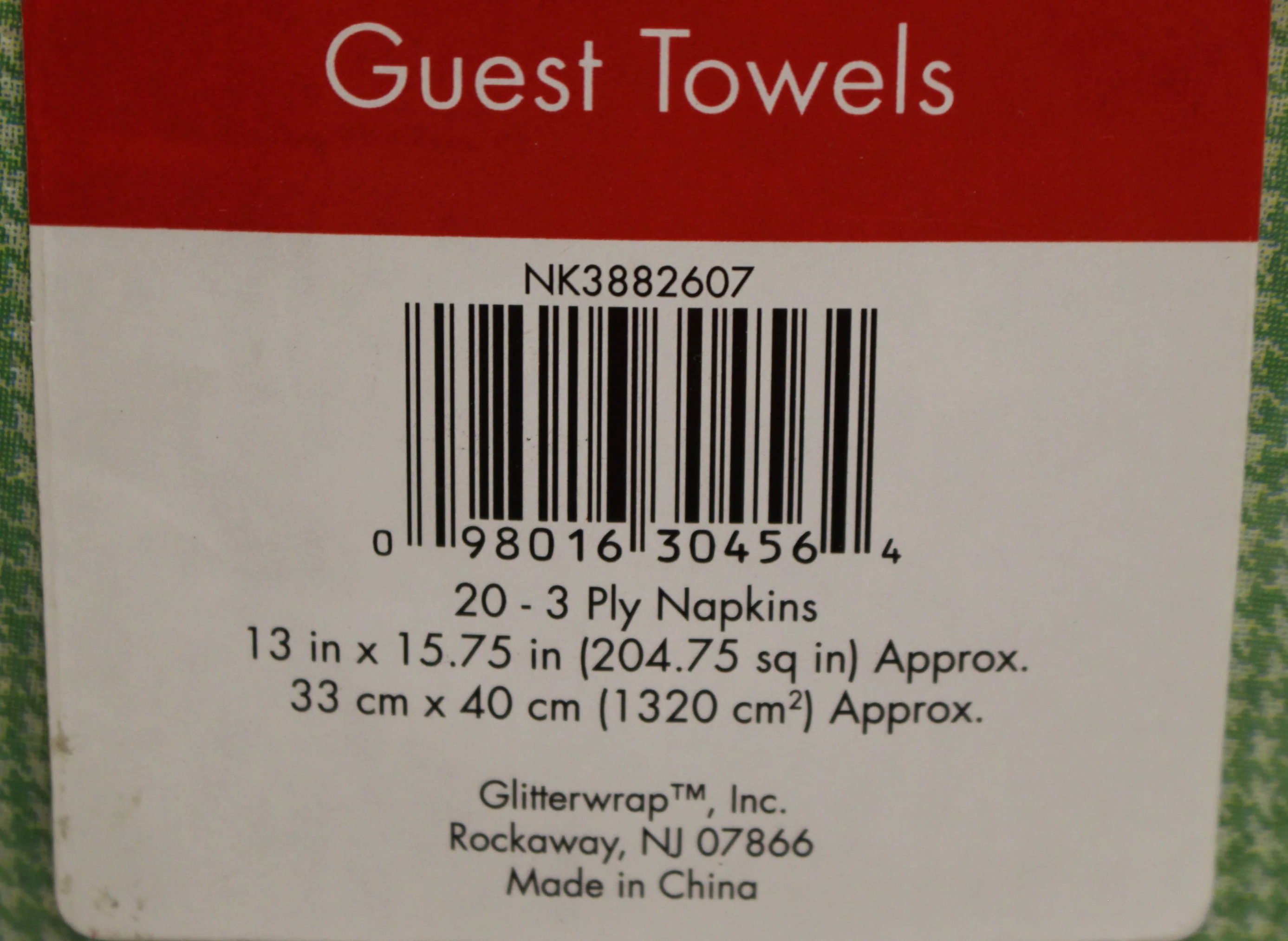 Glitterwrap Christmas Disposable Guest Towels - 13" x 15.75" - Set of 43 - New - Image 2
