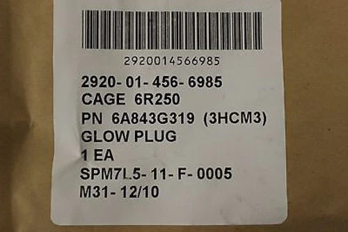 Glow Plug for a Detroit Diesel 8V71, NSN: 2920-01-456-6985, P/N:6A843G319, New! - Image 4