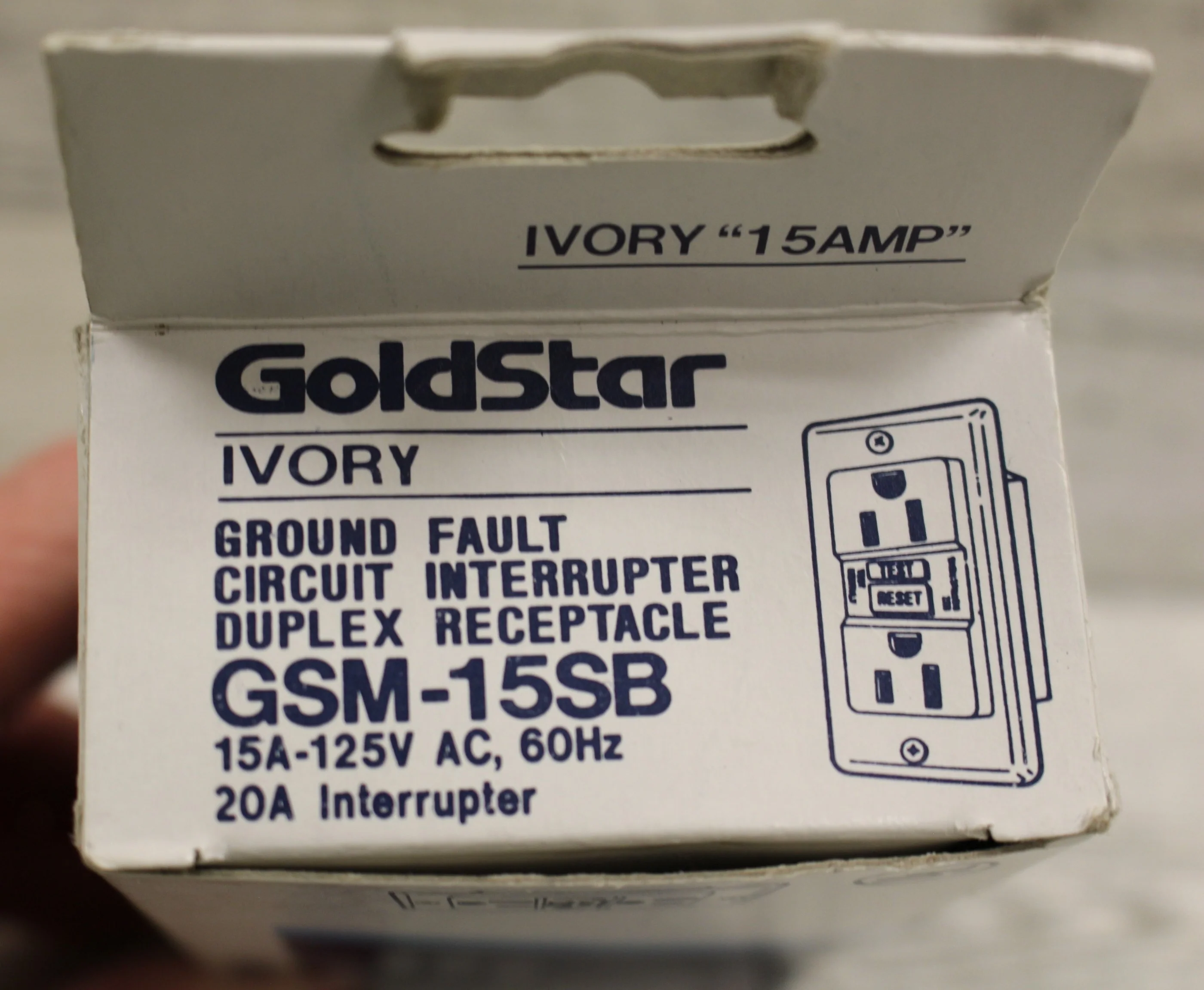 GoldStar Ground Fault Circuit Interrupter Duplex Receptacle - GSM-15SB - New - Image 2