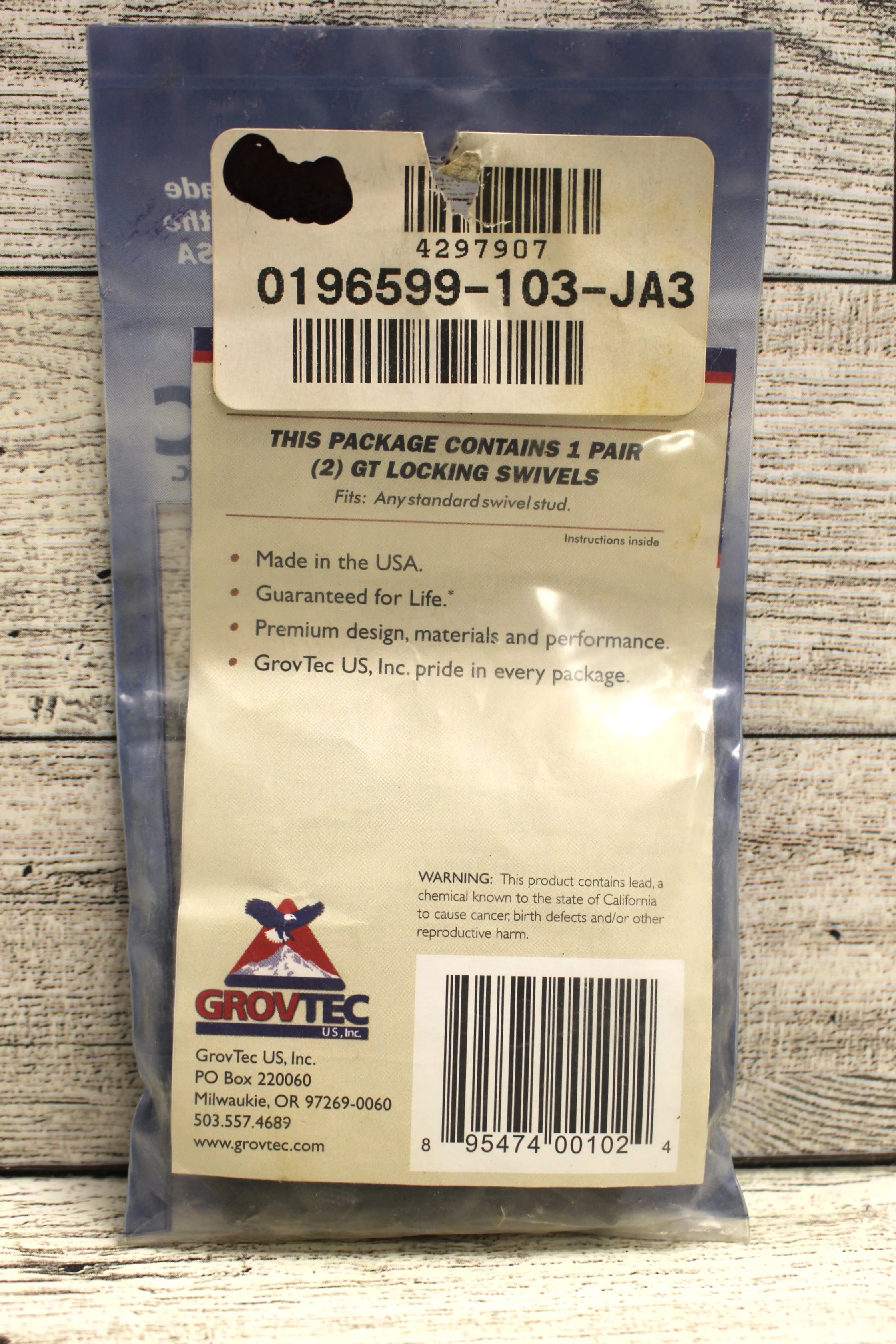 GroveTec GTSW-02 1" Locking Swivels - New - Image 2