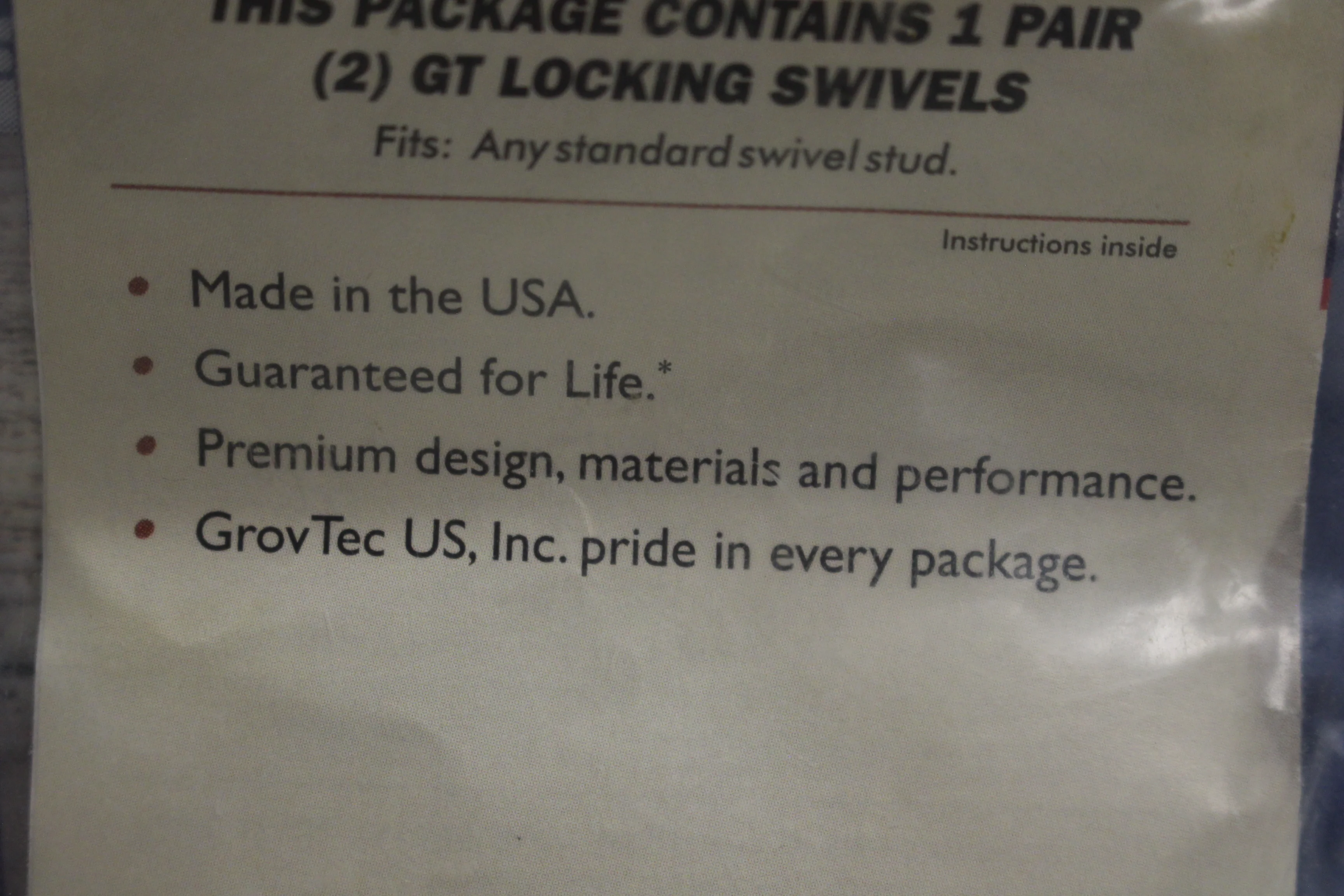 GroveTec GTSW-02 1" Locking Swivels - New - Image 5