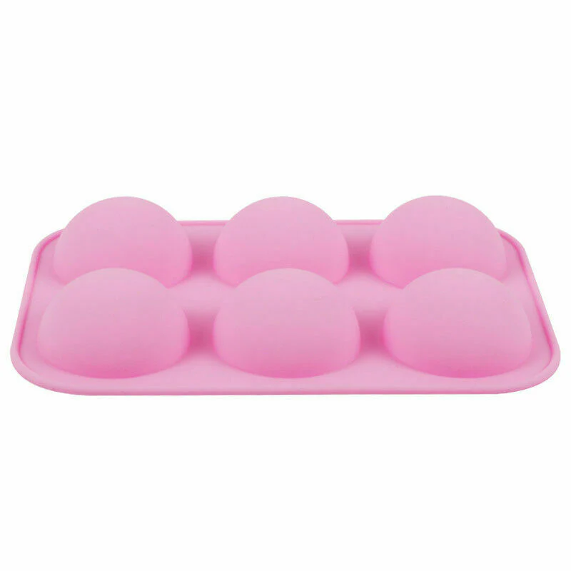 Half Sphere Chocolate Silicone Mold Tray Jelly Bombe Cake - Makes 3 Spheres Pink - Image 2