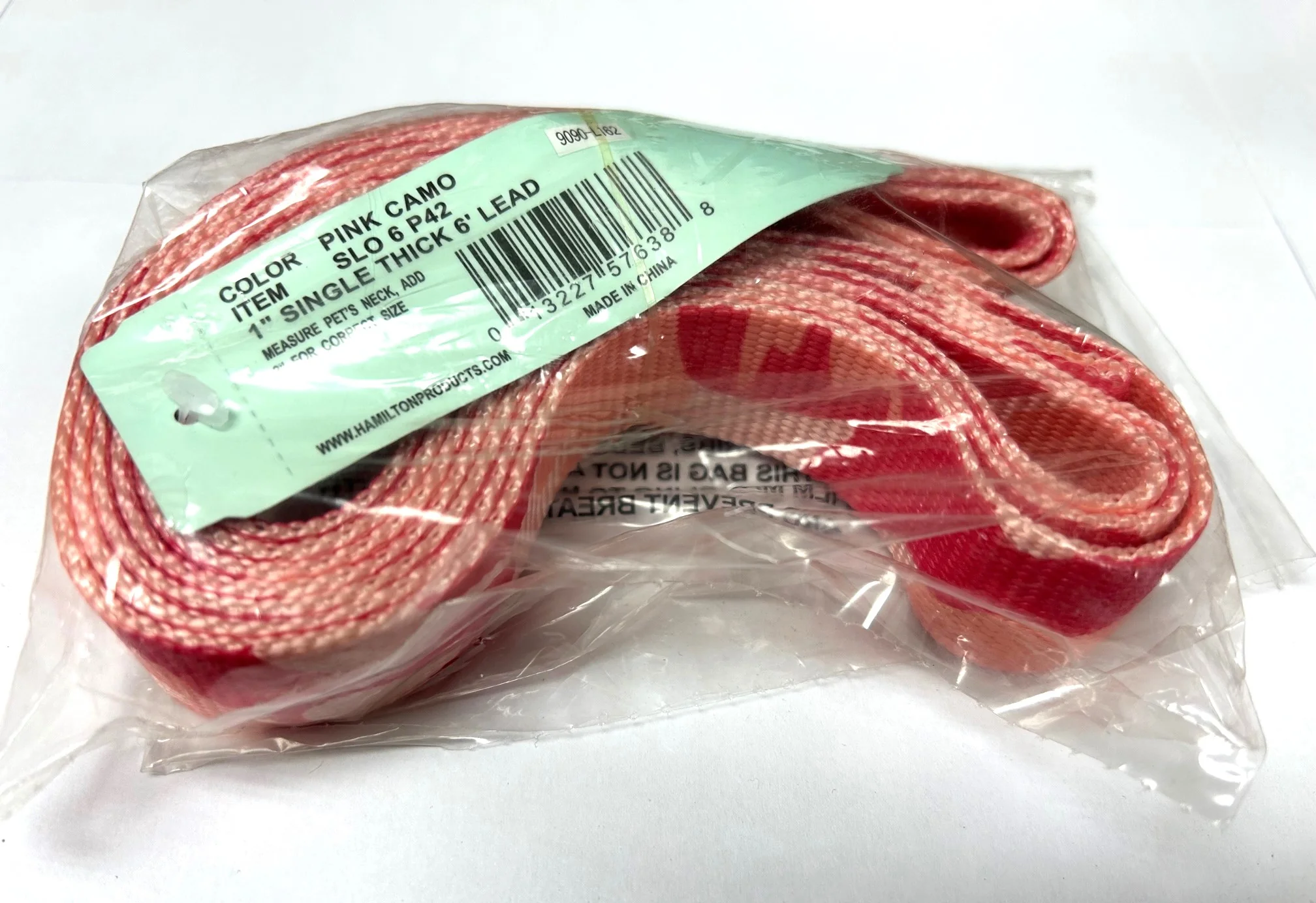 Hamilton 1" Single Thick 6' Lead Dog Leash - Pink Camo - New