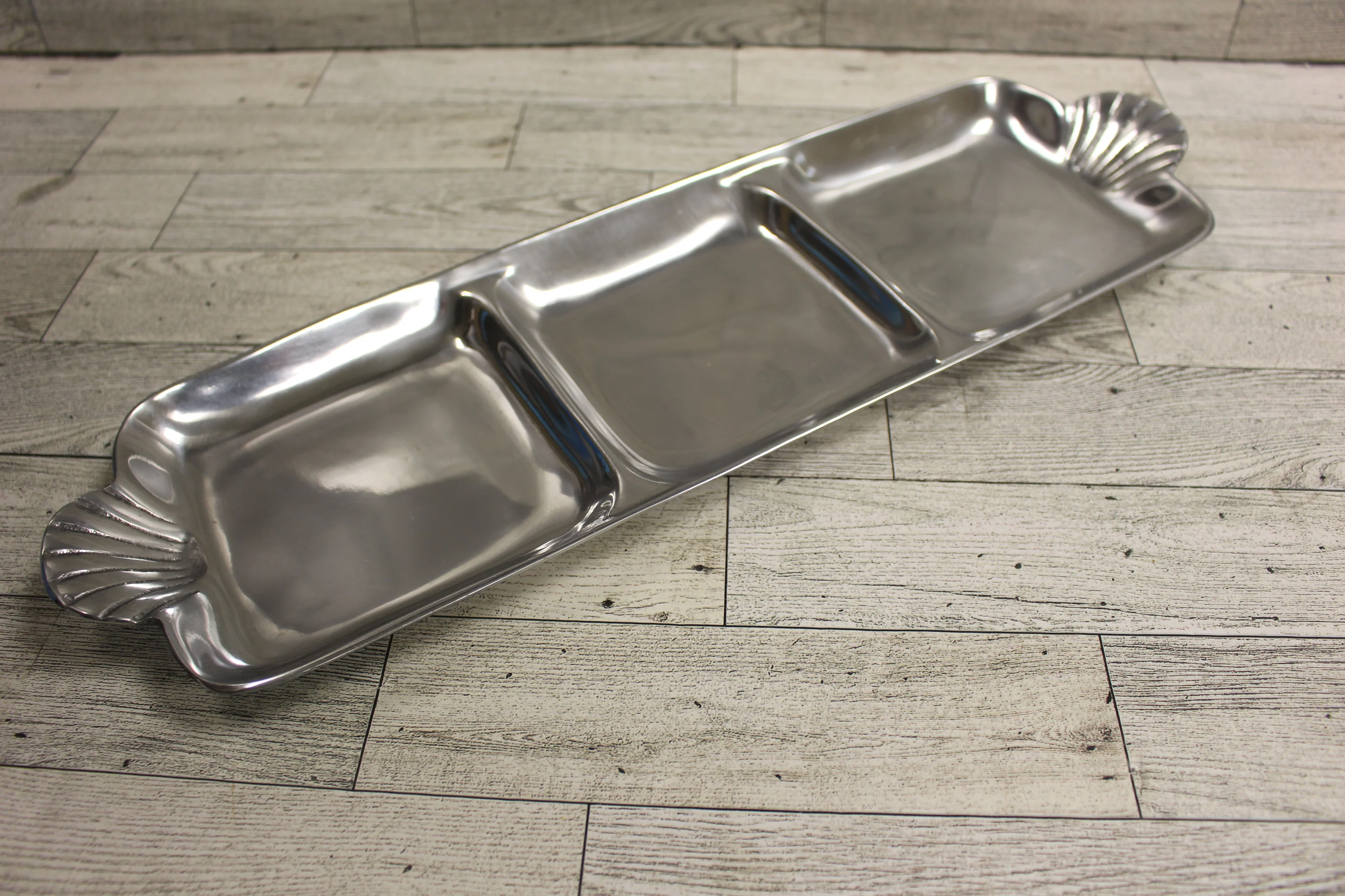 Handmade Peltrina Serving Platter Tray Dish - 3 Sections - 80-7047 - Used