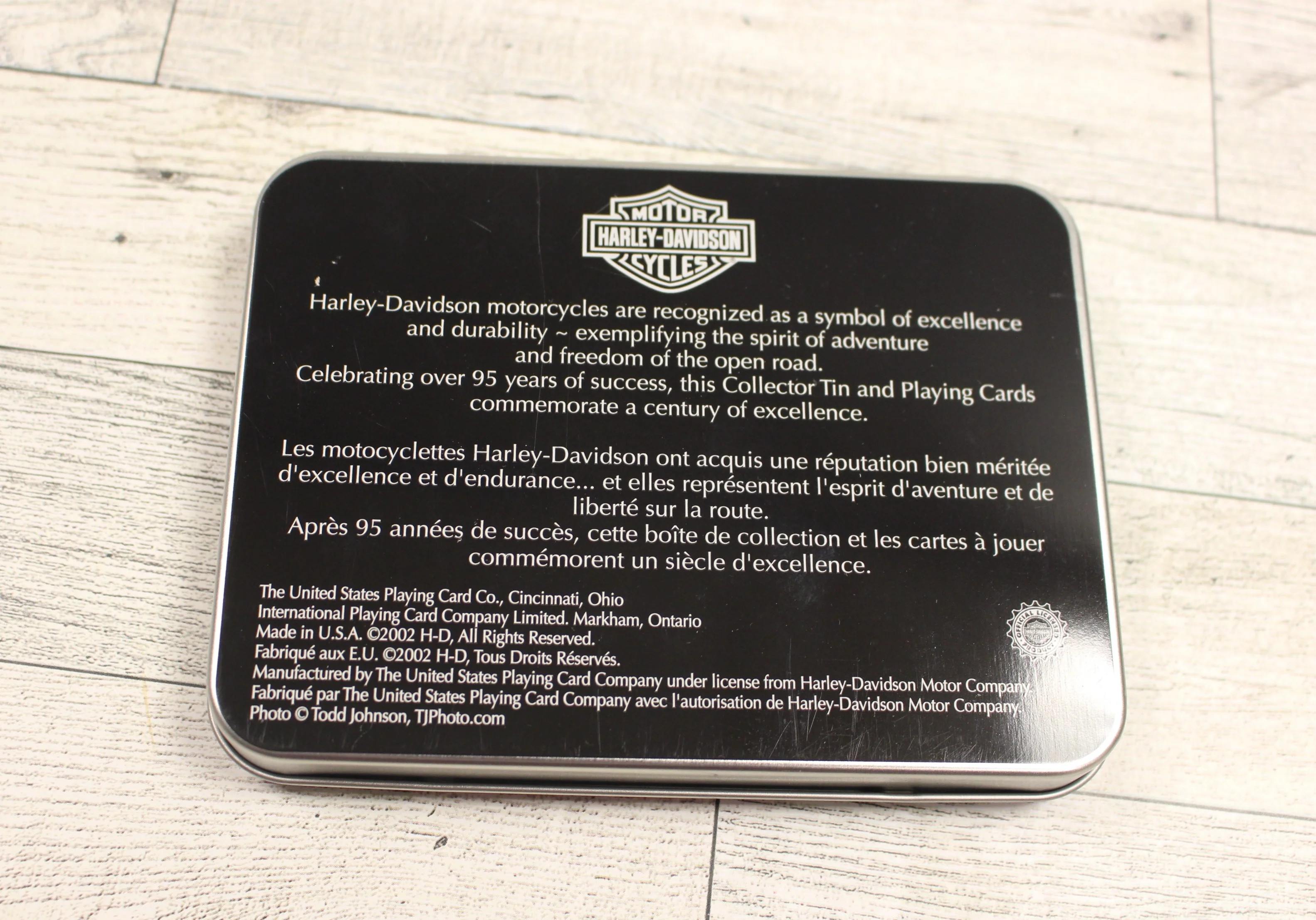 Harley-Davidson 2002 Collectible Tin with 2 Decks of Playing Cards - New - Image 3