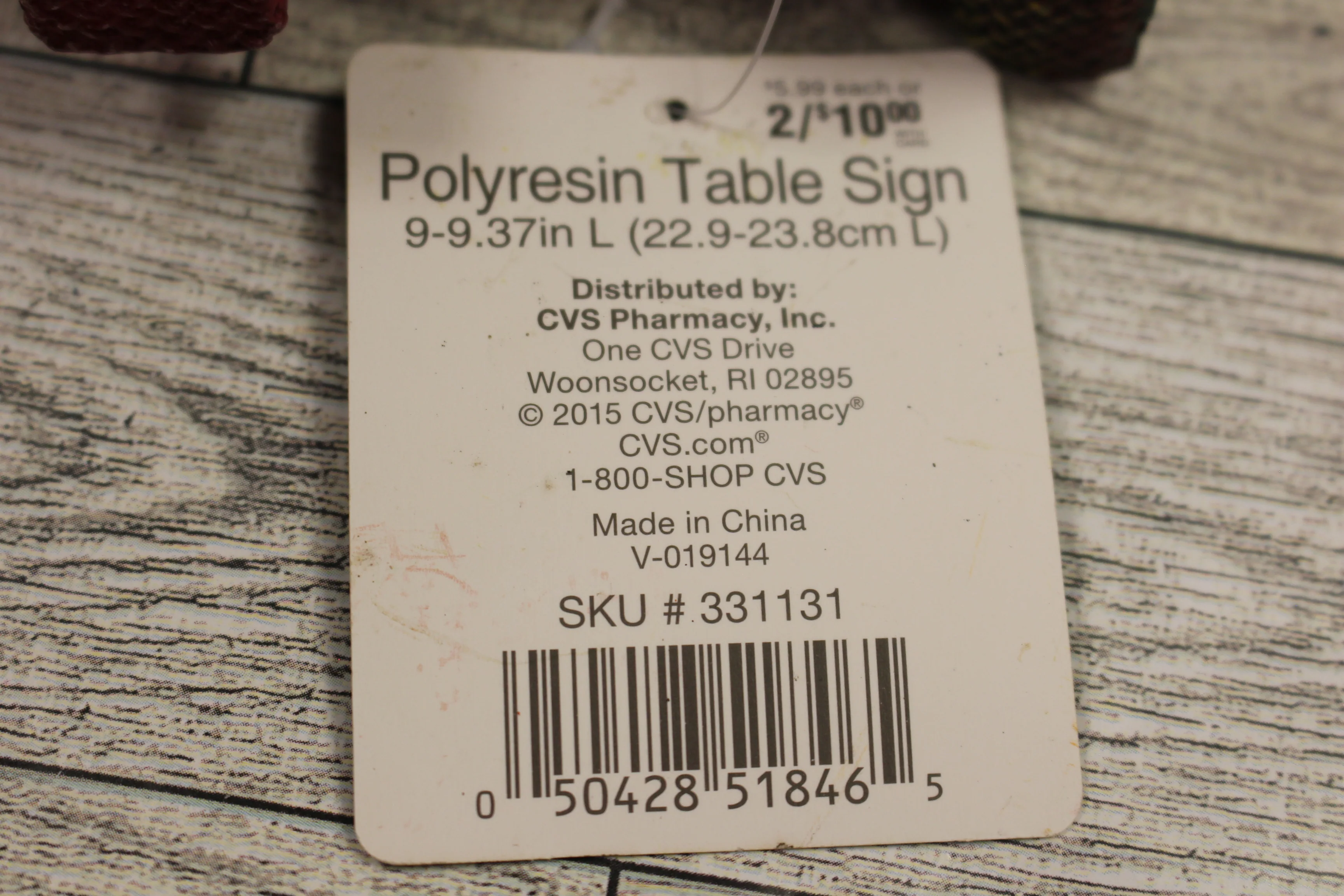 "Harvest" Polyresin Table Sign Decor - Length 9.37" - New - Image 3