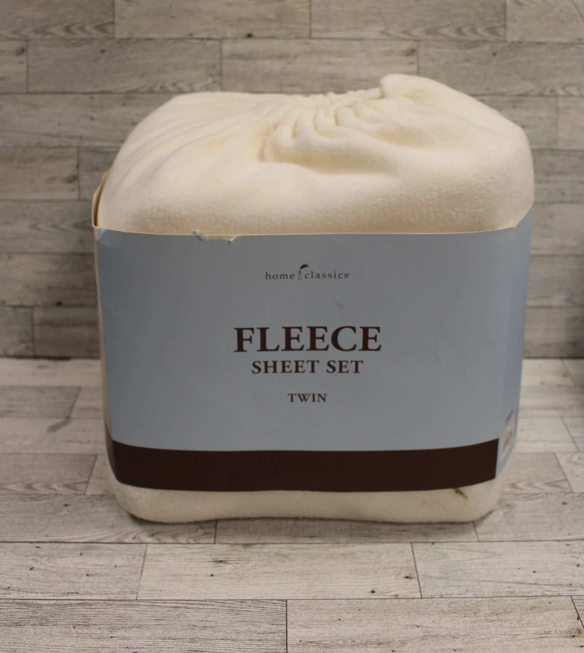 Home Classics Twin Size Fleece Sheet Set - Ivory - New