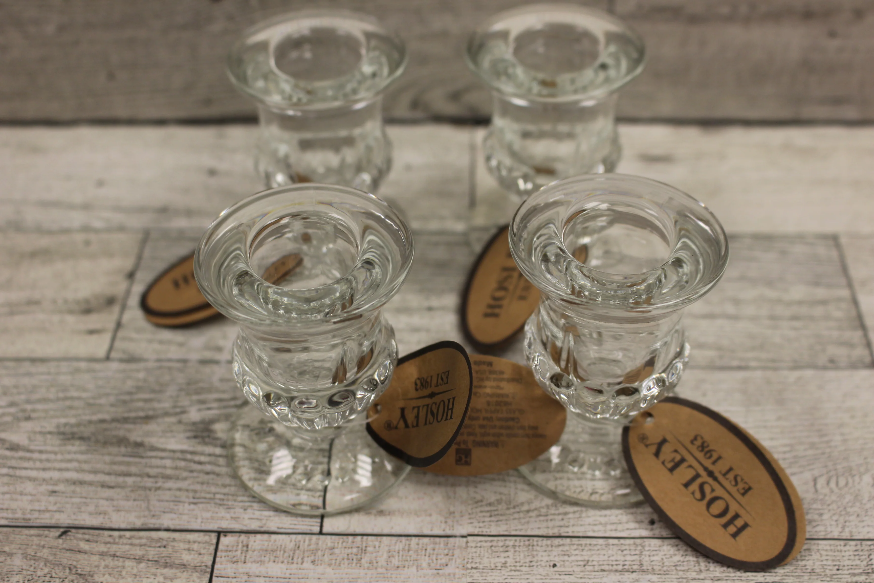 Hosley Set of 12 Glass Taper Candle Holders - New - Image 10