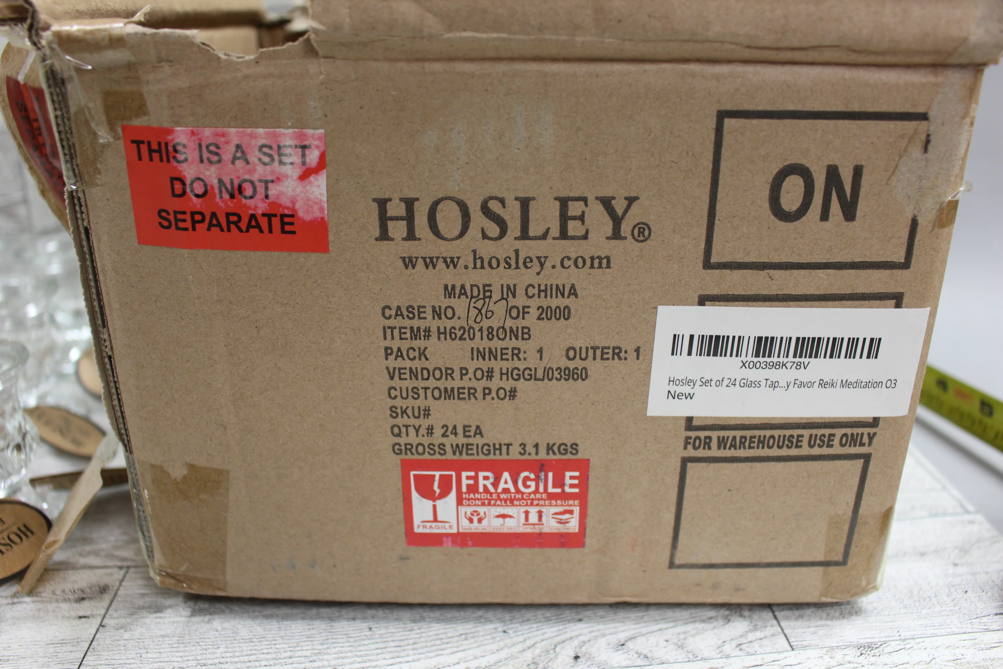 Hosley Set of 12 Glass Taper Candle Holders - New - Image 8
