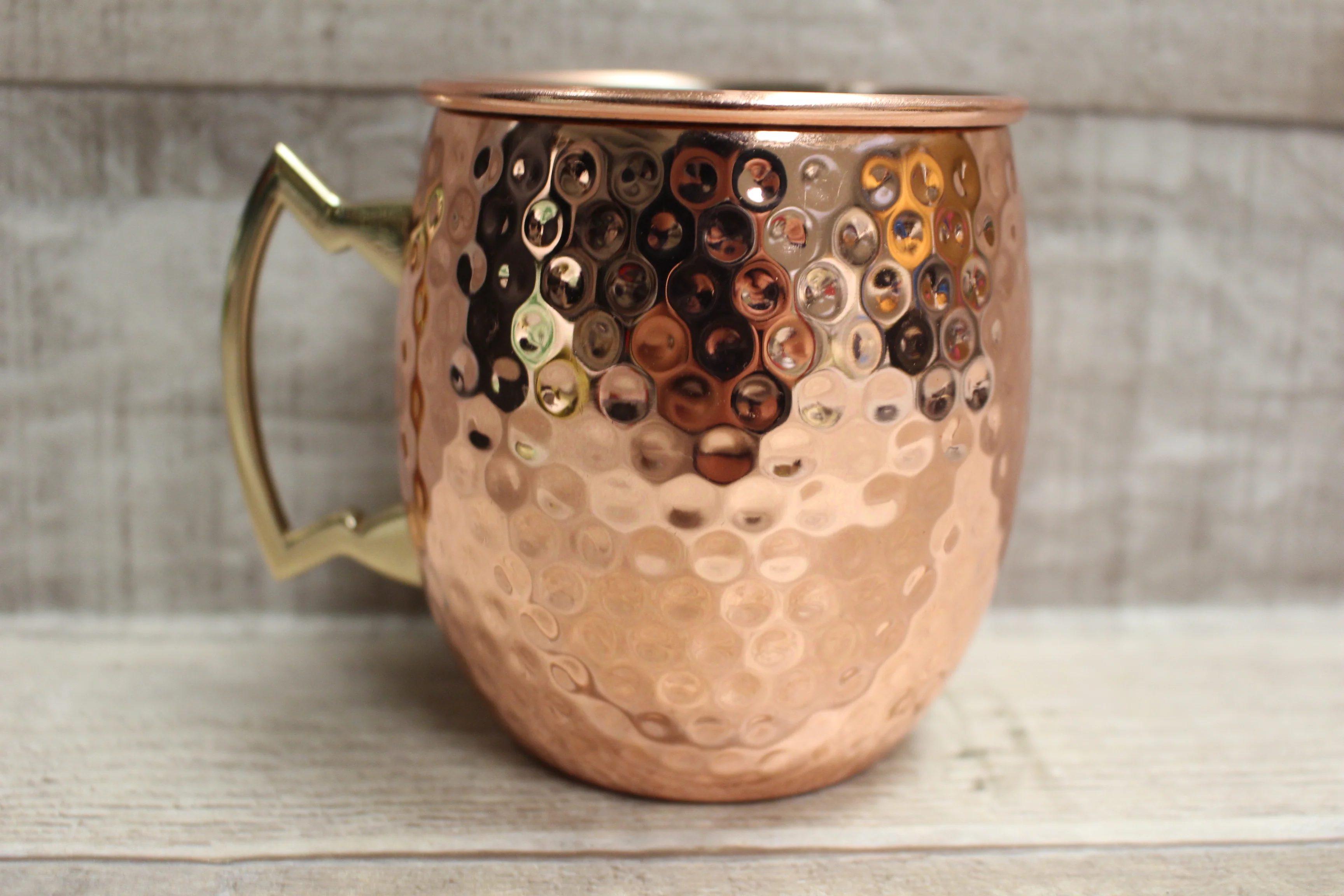 Houdini Hammered Copper Moscow Mule Mug with Brass Handle - 3.25"x4.5"x3.75" - New - Image 2