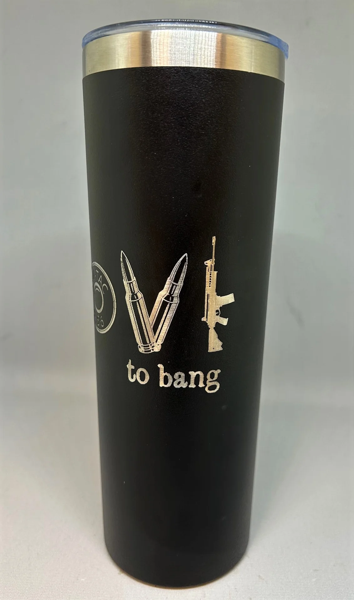 I Love To Bang Gun Design 20oz Skinny Laser Engraved Tumbler | Gun Cup | 2nd Amendment | Gifts for Her | Gifts for Him | Everyday Tumbler - Image 2