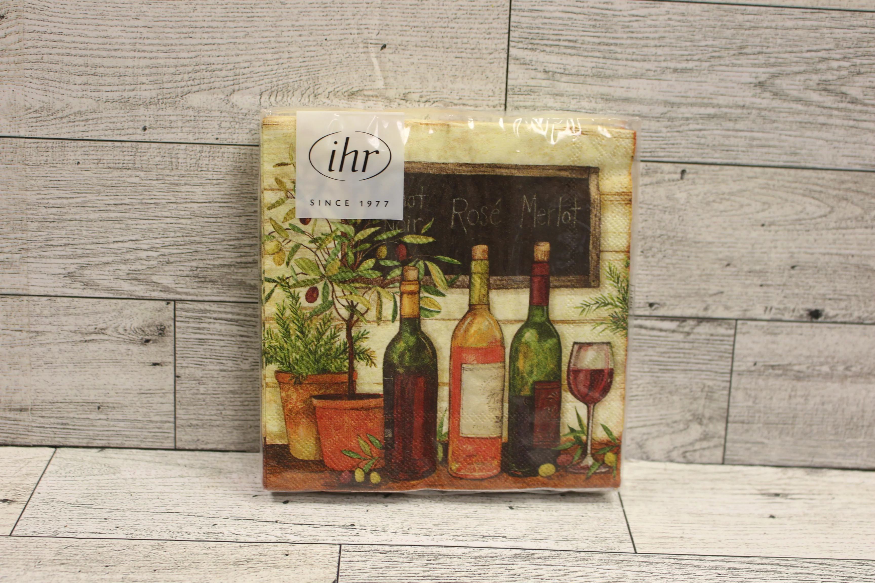 ihr Wine and Olives Napkins - 20 Count - 10" x 10" - New