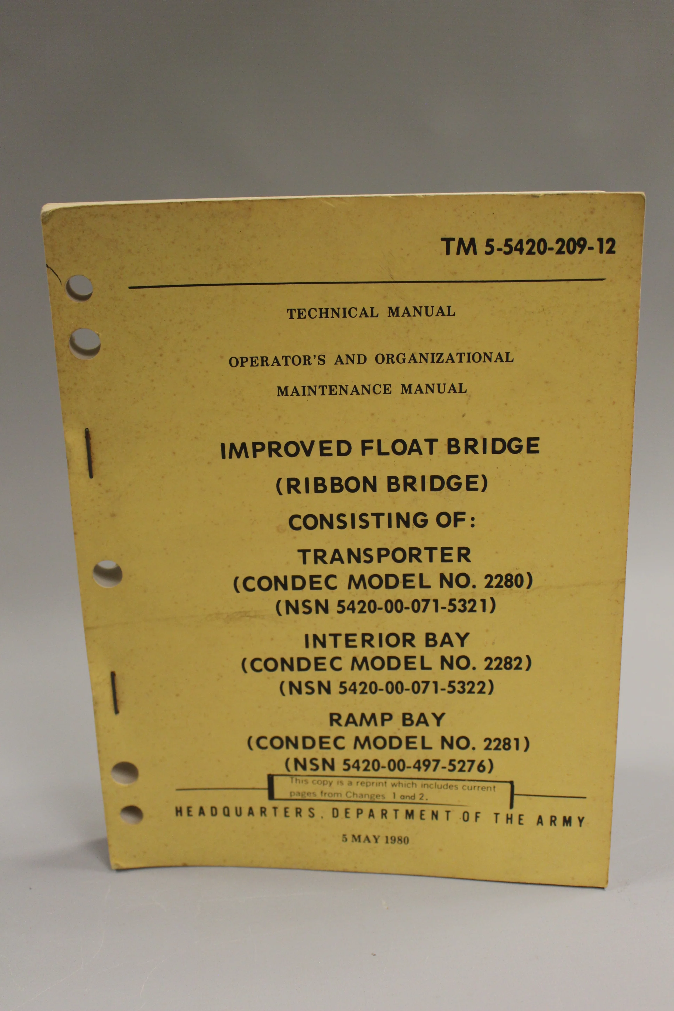 Improved Float Bridge Technical Manual, TN 5-5450-209-12