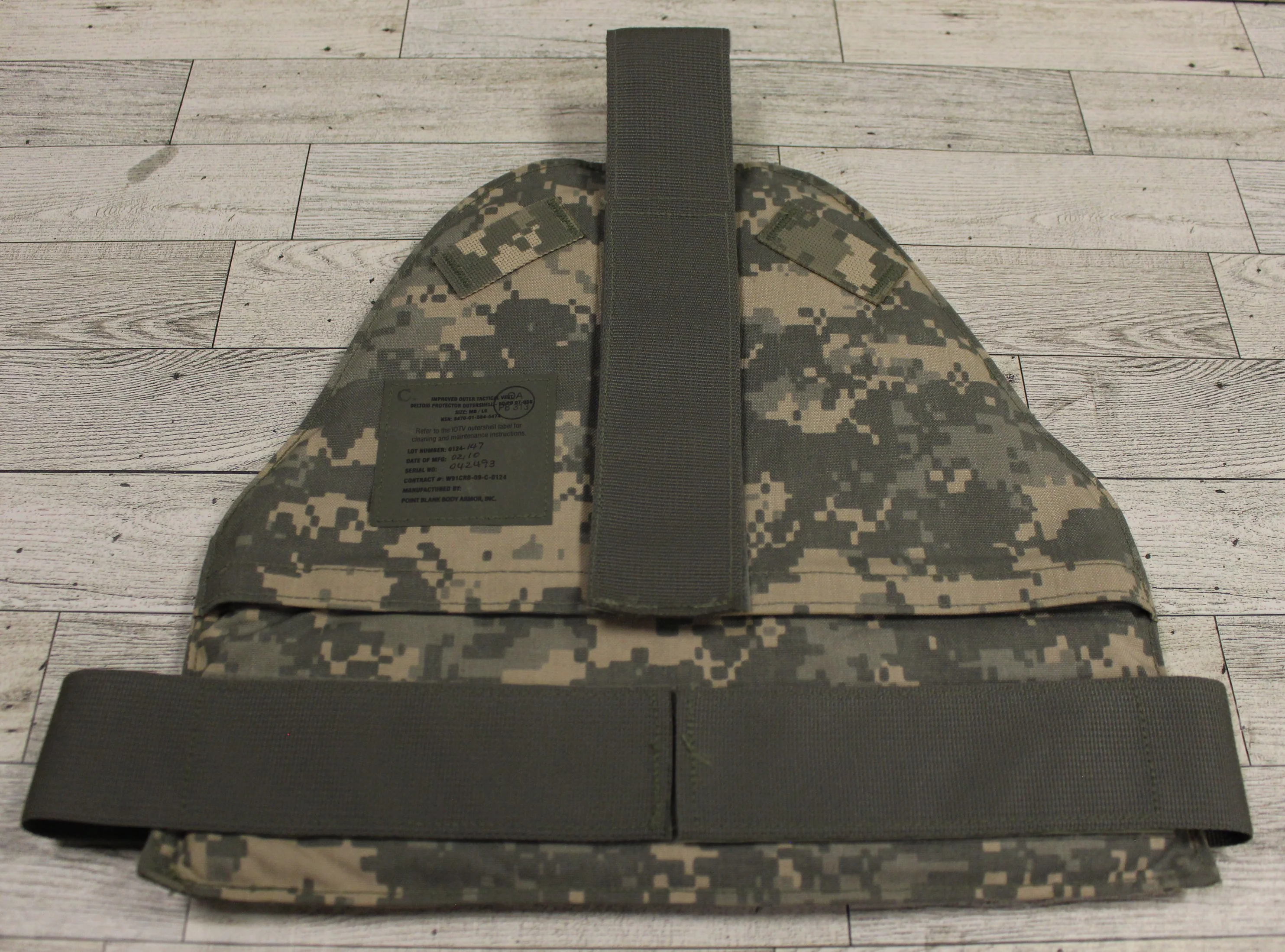 Improved Outer Tactical Vest Deltoid Protector with Insert - Medium / Large - ACU - Used