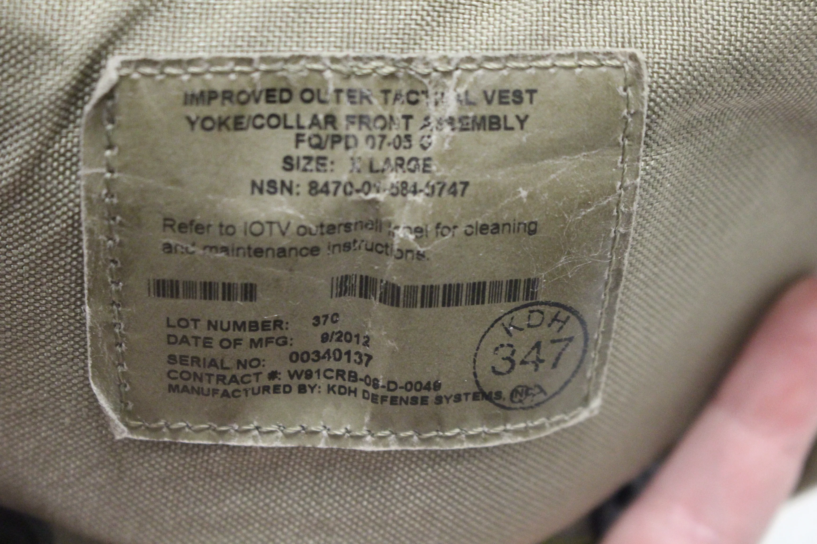 Improved Outer Tactical Vest Yoke / Collar Front Assembly - XLarge - OCP - Image 2