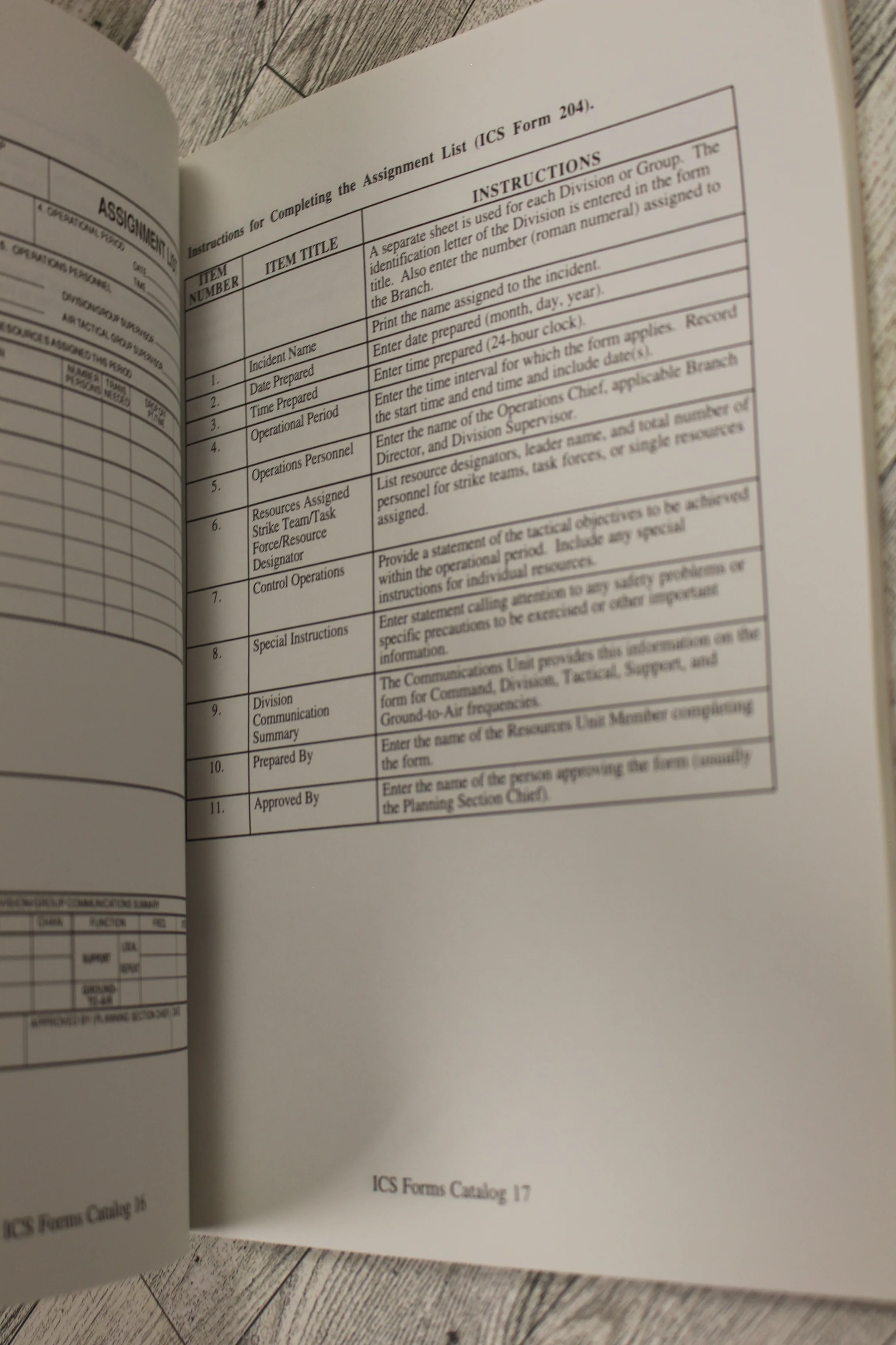Incident Command System ICS Forms Catalog - October 1994 - PMS 204 - NFES 2435 - Image 3