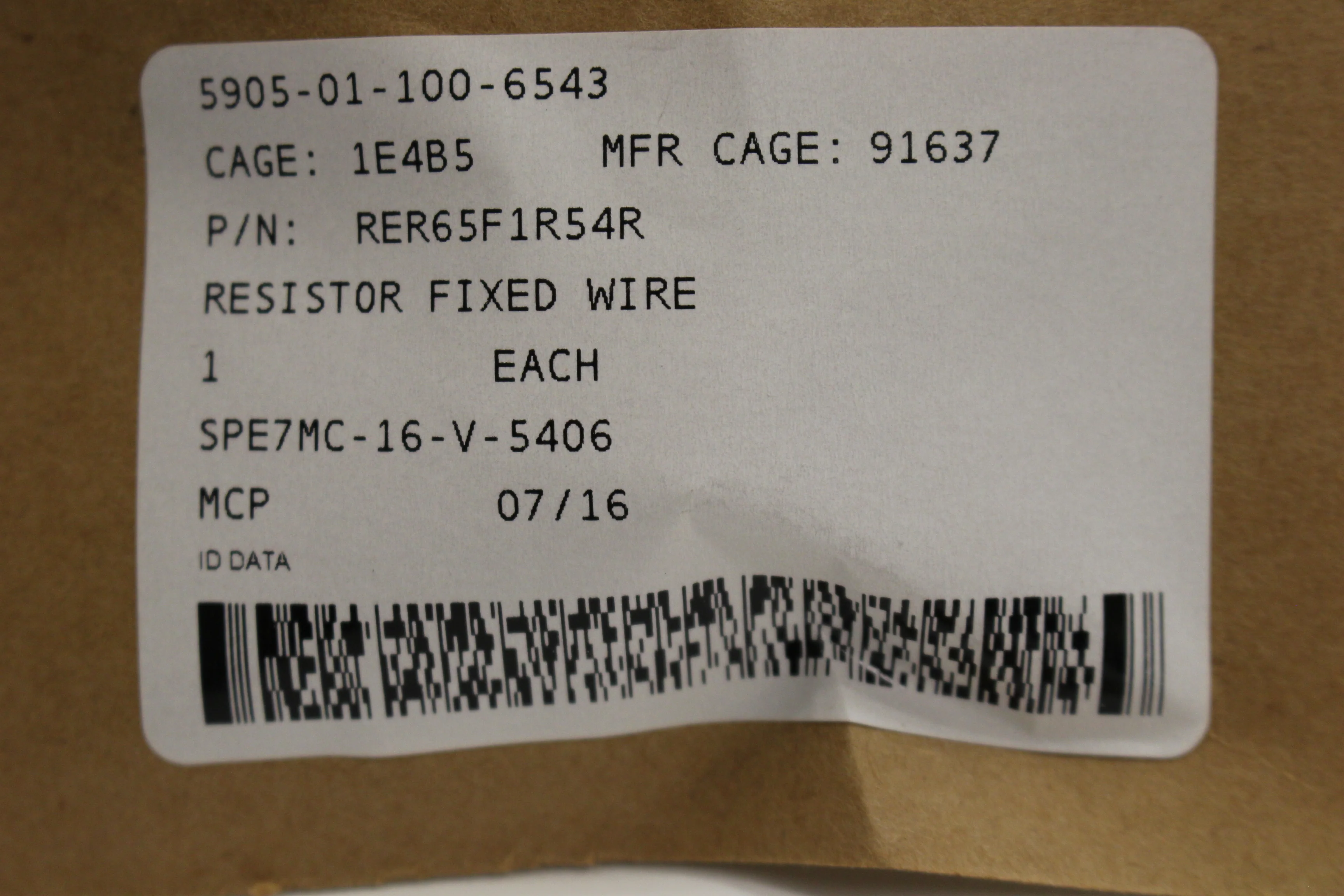 Inductive Wire Wound Fixed Resistor / Fuse Resistor, 5905-01-100-6543, New - Image 4