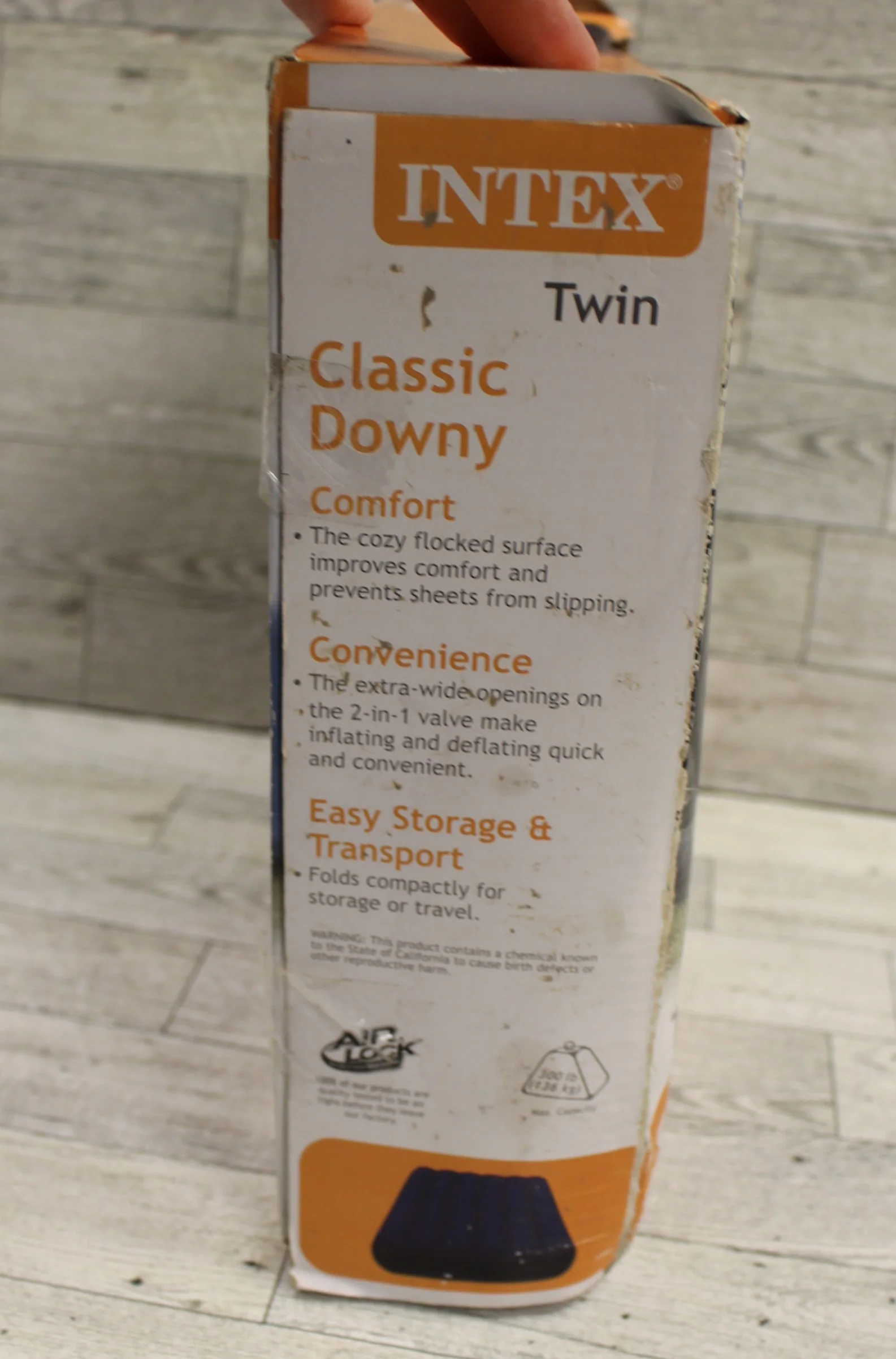 Intex Blow Up Inflatable Air Mattress - Classic Downy - Twin - 39x75x8.75" - Image 2