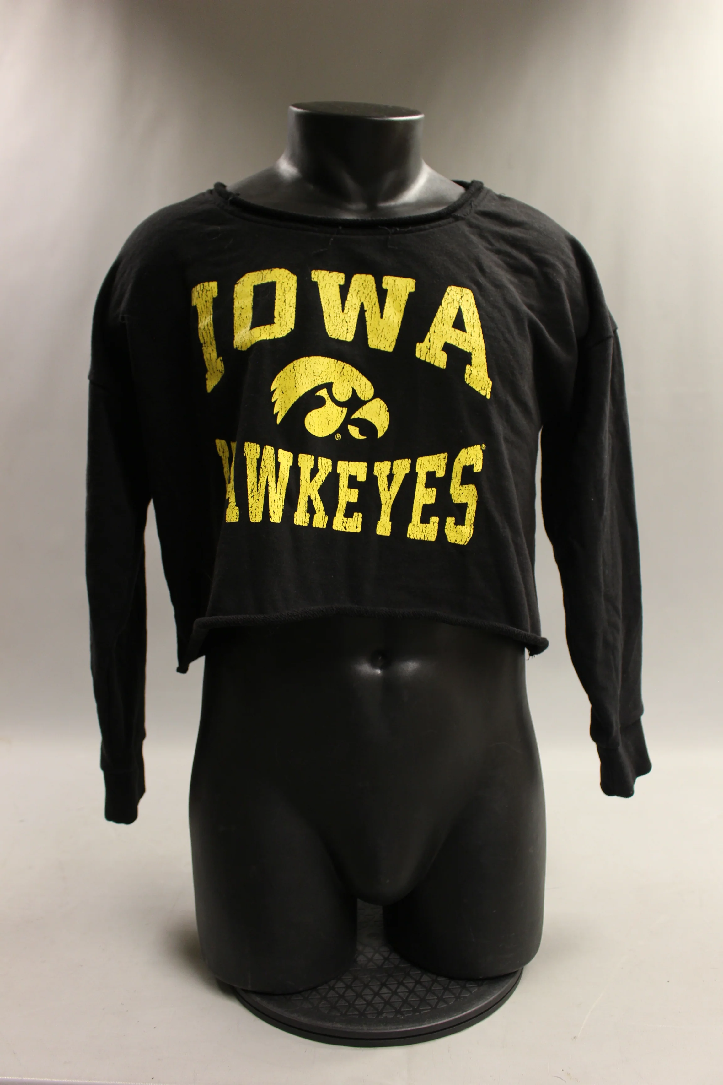 IOWA HAWKEYES Long Sleeve Cropped Sweatshirt - Large - Used