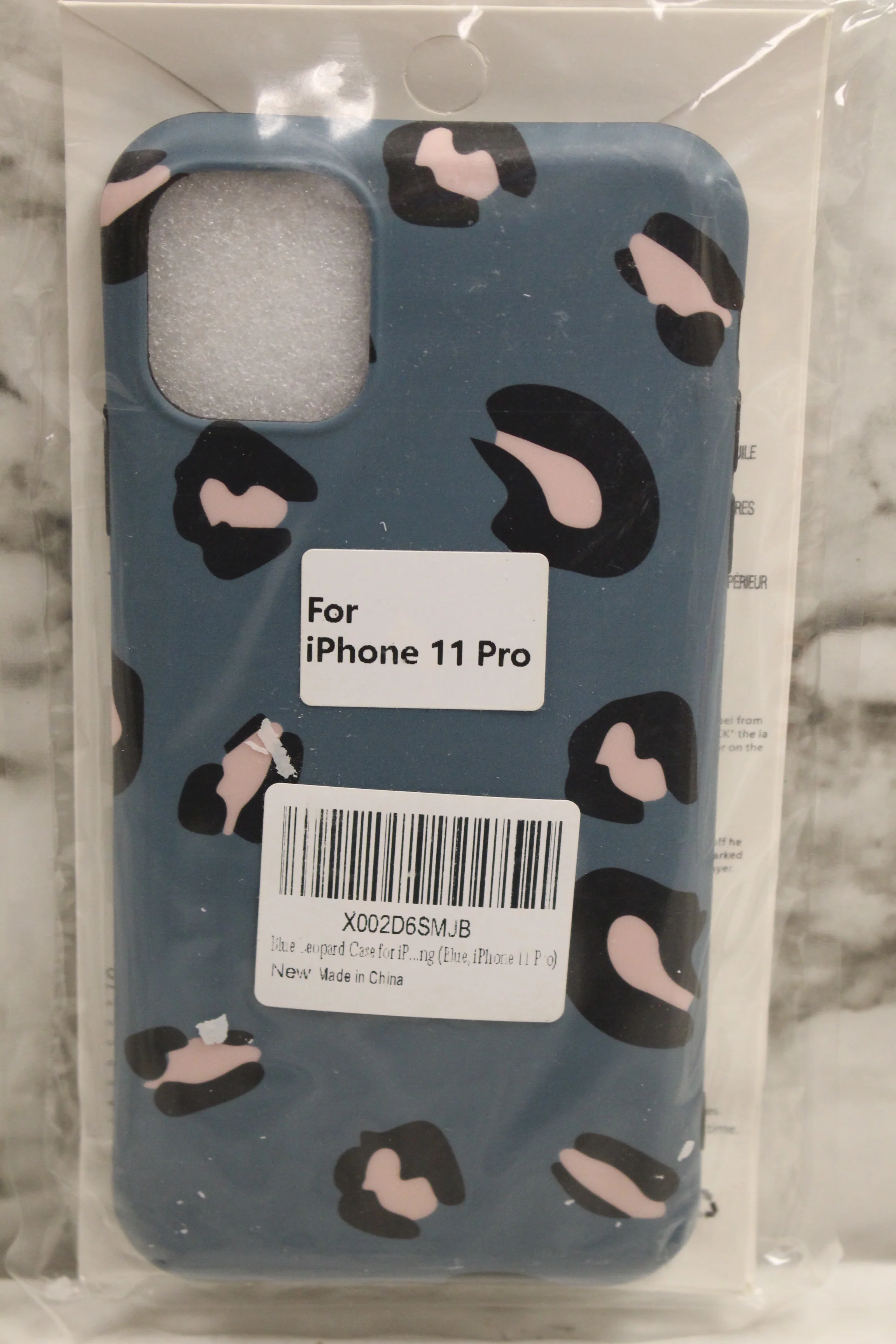 iPhone 11 Pro Plastic Protective Case With Leopard Print Design -Blue -New