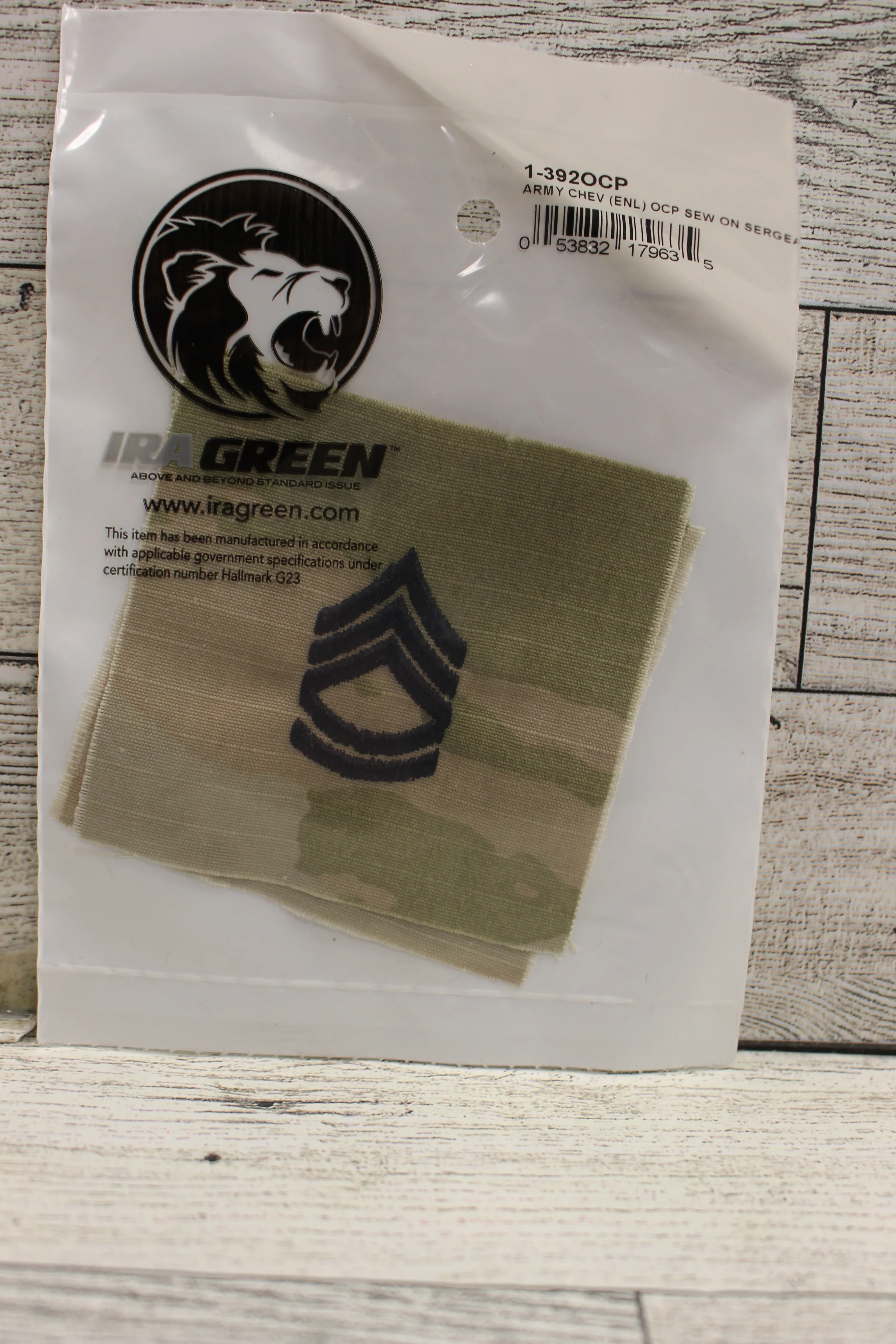 IRA Green OCP Army Chevron - Sew On - Sergeant First Class E-7 - Set of 2 - New