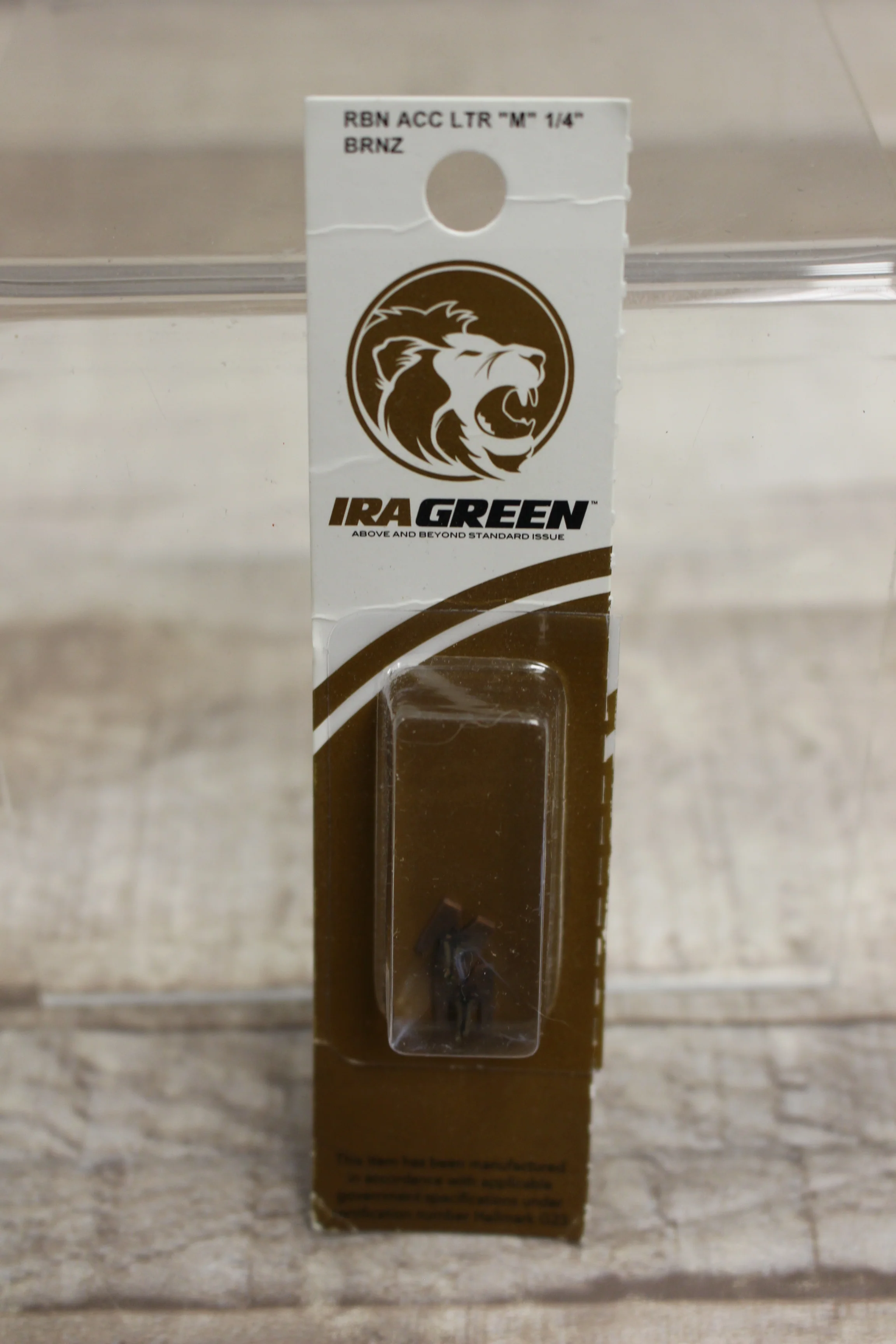 IRA Green Ribbon Accessory - Letter "M" - 1/4" - Bronze - New