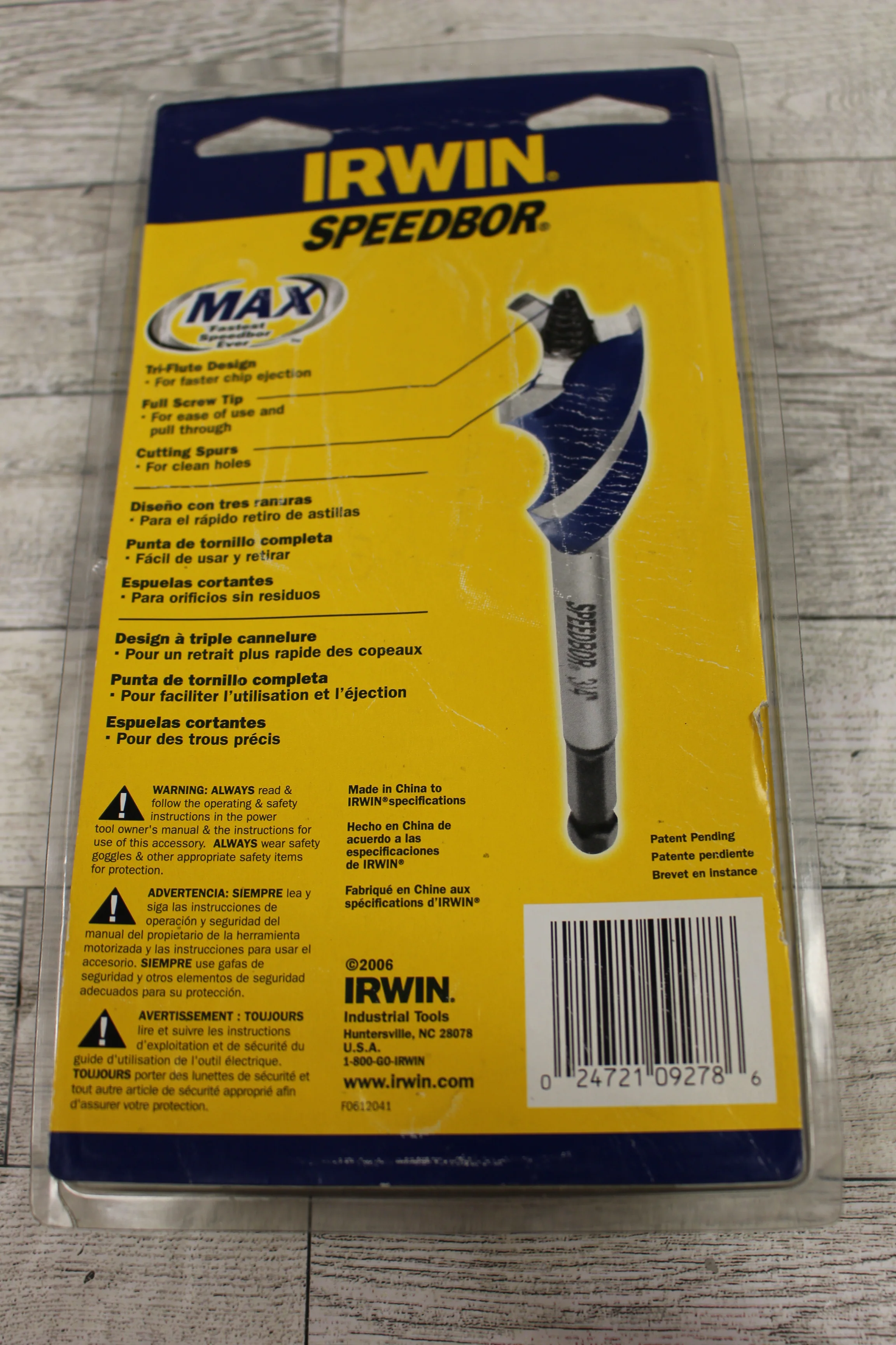 Irwin Set of 3 Speedbor Max Speed Tri-Flute Drill Bits - New - Image 2