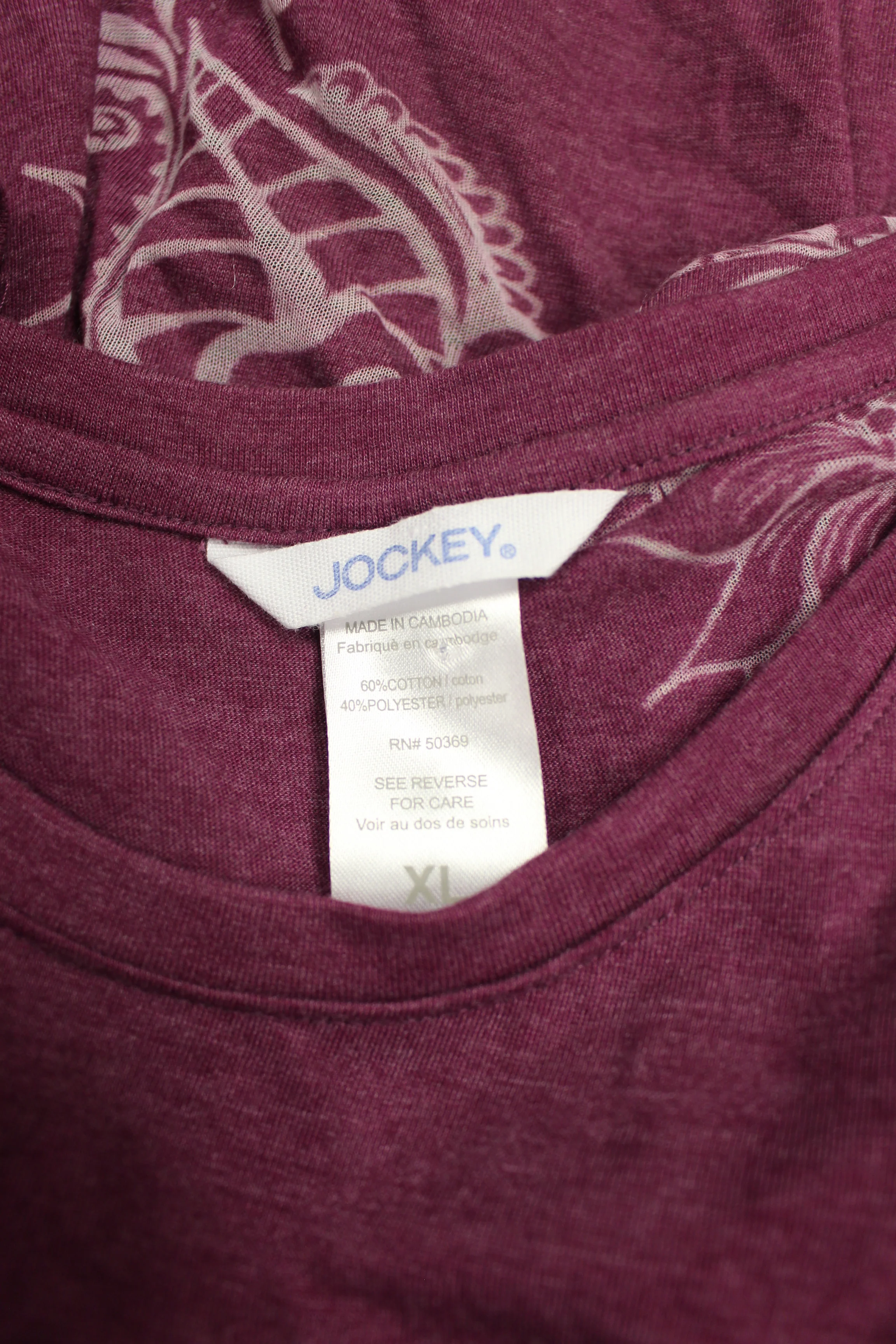 Jockey Kilter Tee Dark Magenta Size X-Large - Image 2