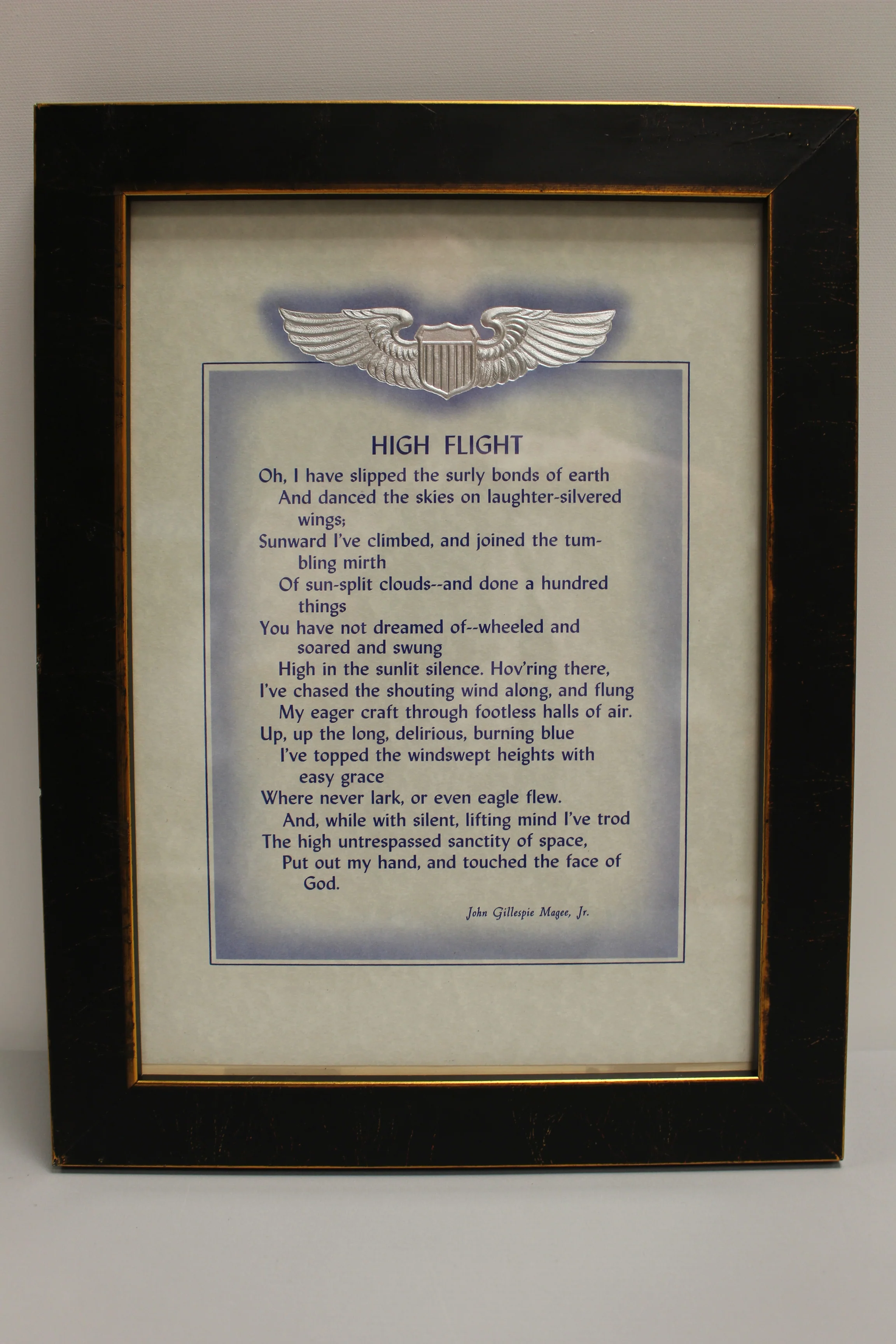 John Gillespie Magee, Jr High Flight Framed Print - Used