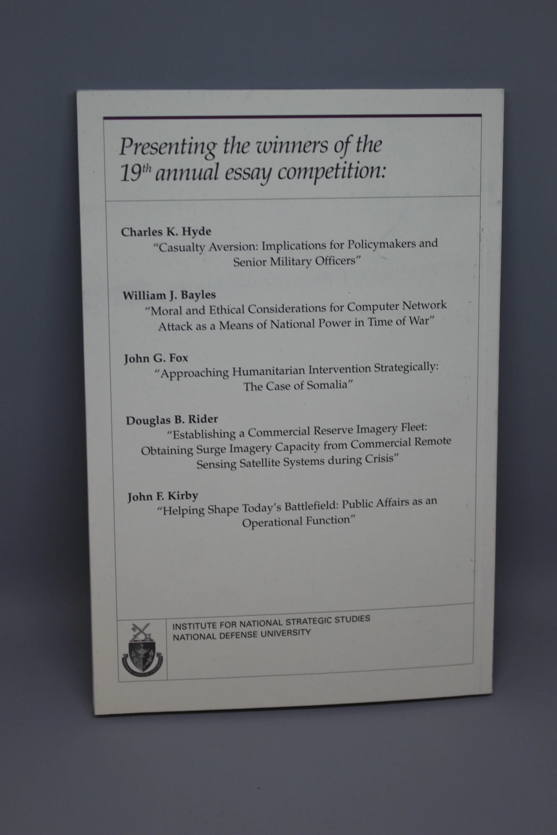 Joint Chief of Staff Strategy Essay Competion - Essays 2000 - Image 2