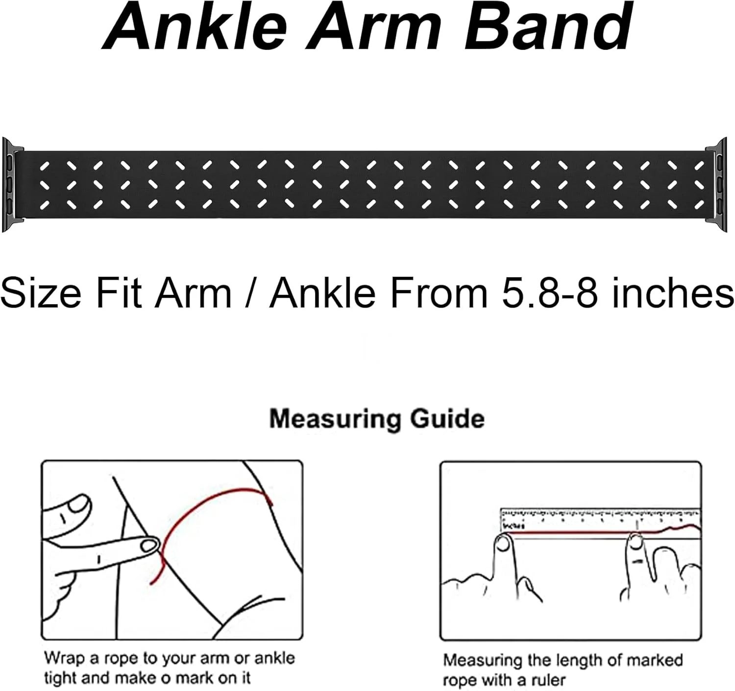 JR. DM Ankle Arm Band - Compatible with Apple Watch Band 38mm - Black - New - Image 4