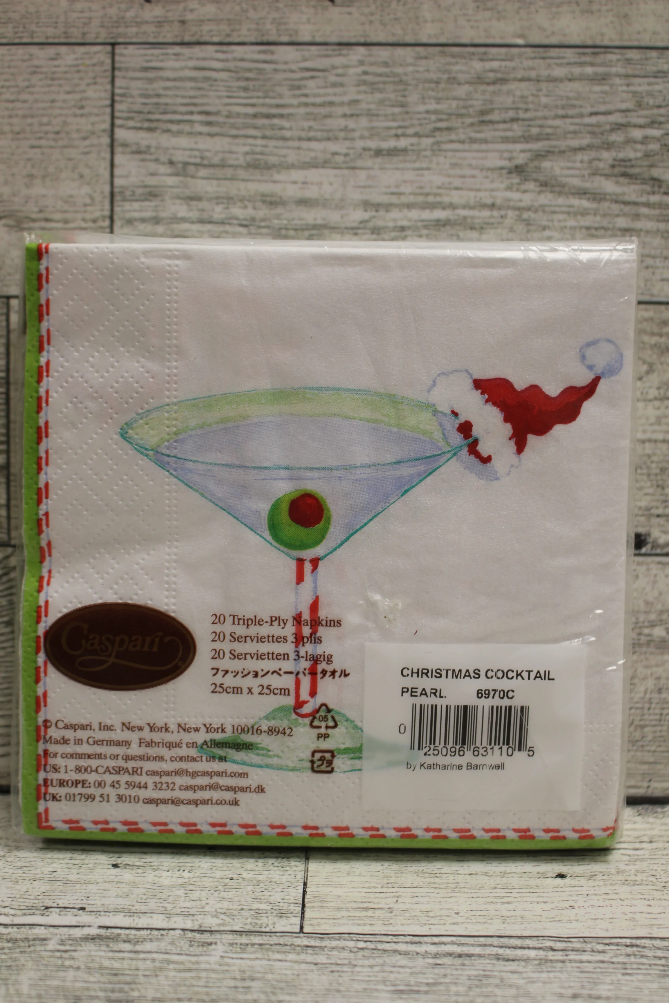 Katherine Barnwell Christmas Martini Cocktail Napkins - 20 Count - New