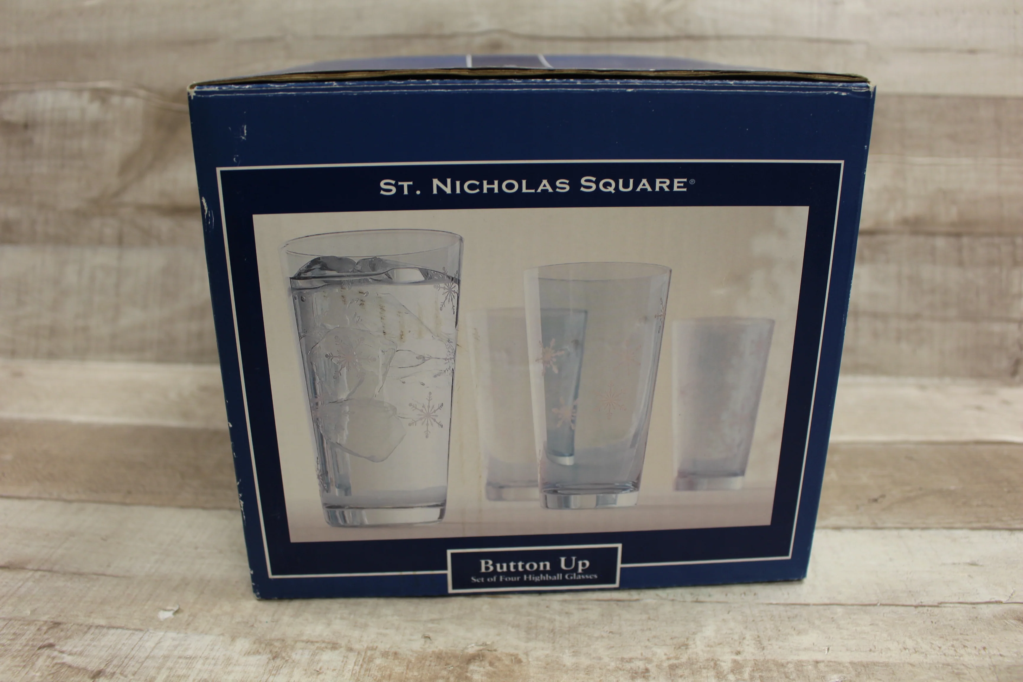 Kohls Set Of 4 Button Up Highball Drinking Glasses -New - Image 3
