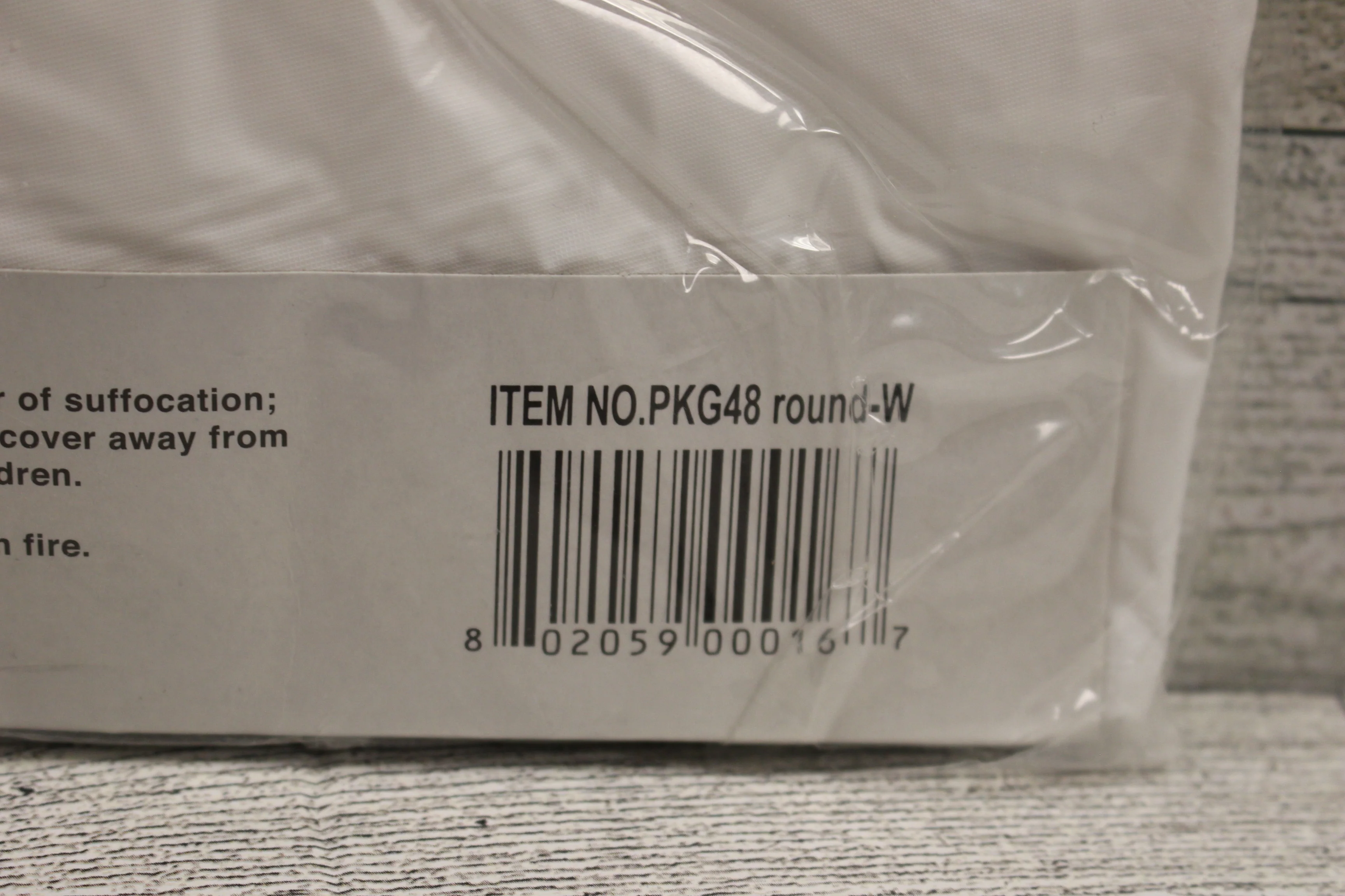 Kwik-Covers Plastic Table Covers - 42" to 48" Round - White - New - Image 2