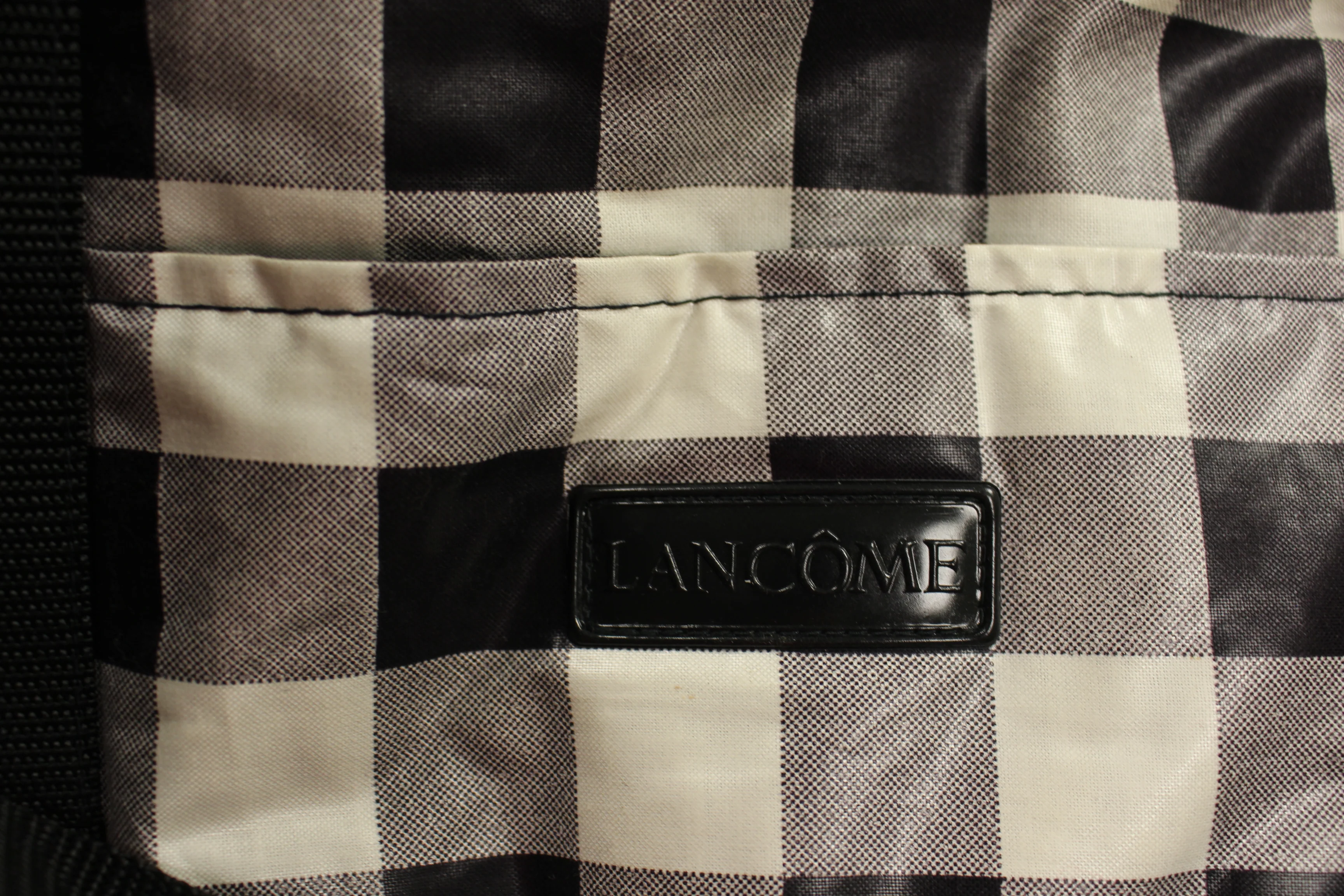 Lancome Travel Bag - Black/White Checked - Used - Image 3
