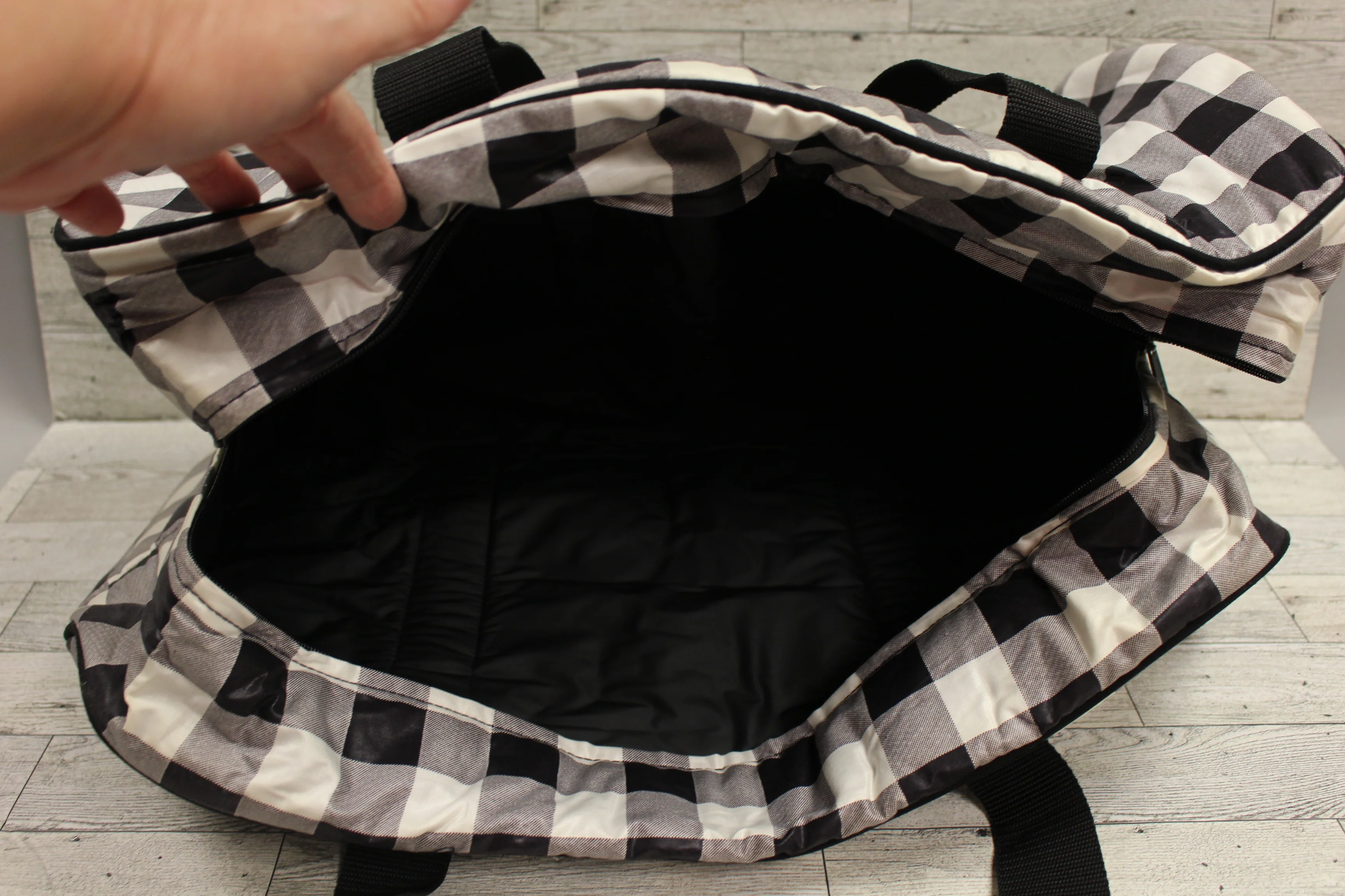 Lancome Travel Bag - Black/White Checked - Used - Image 4