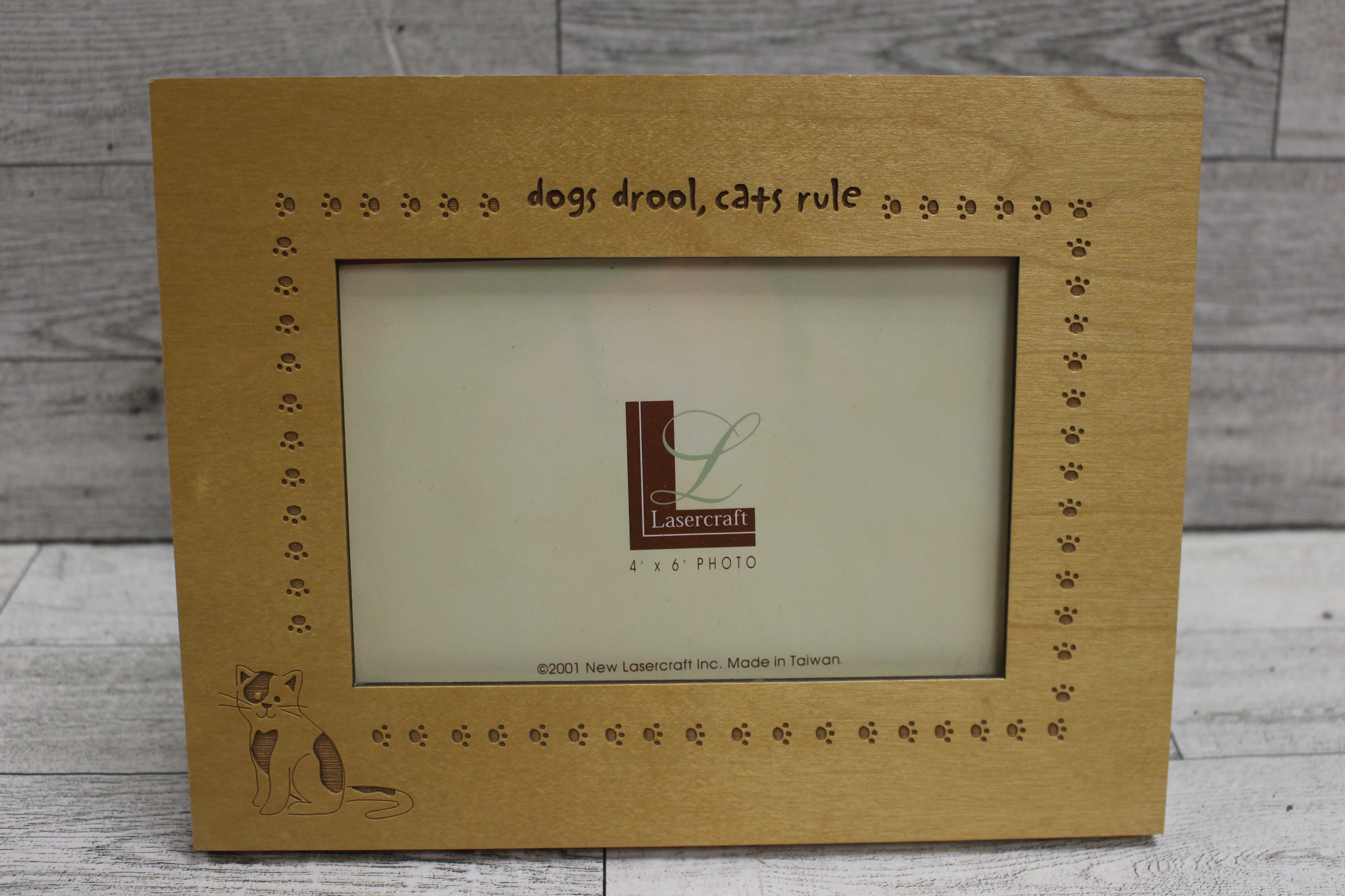 Lasercraft Dogs Drool, Cats Rule 4" x 6" Picture Frame - New