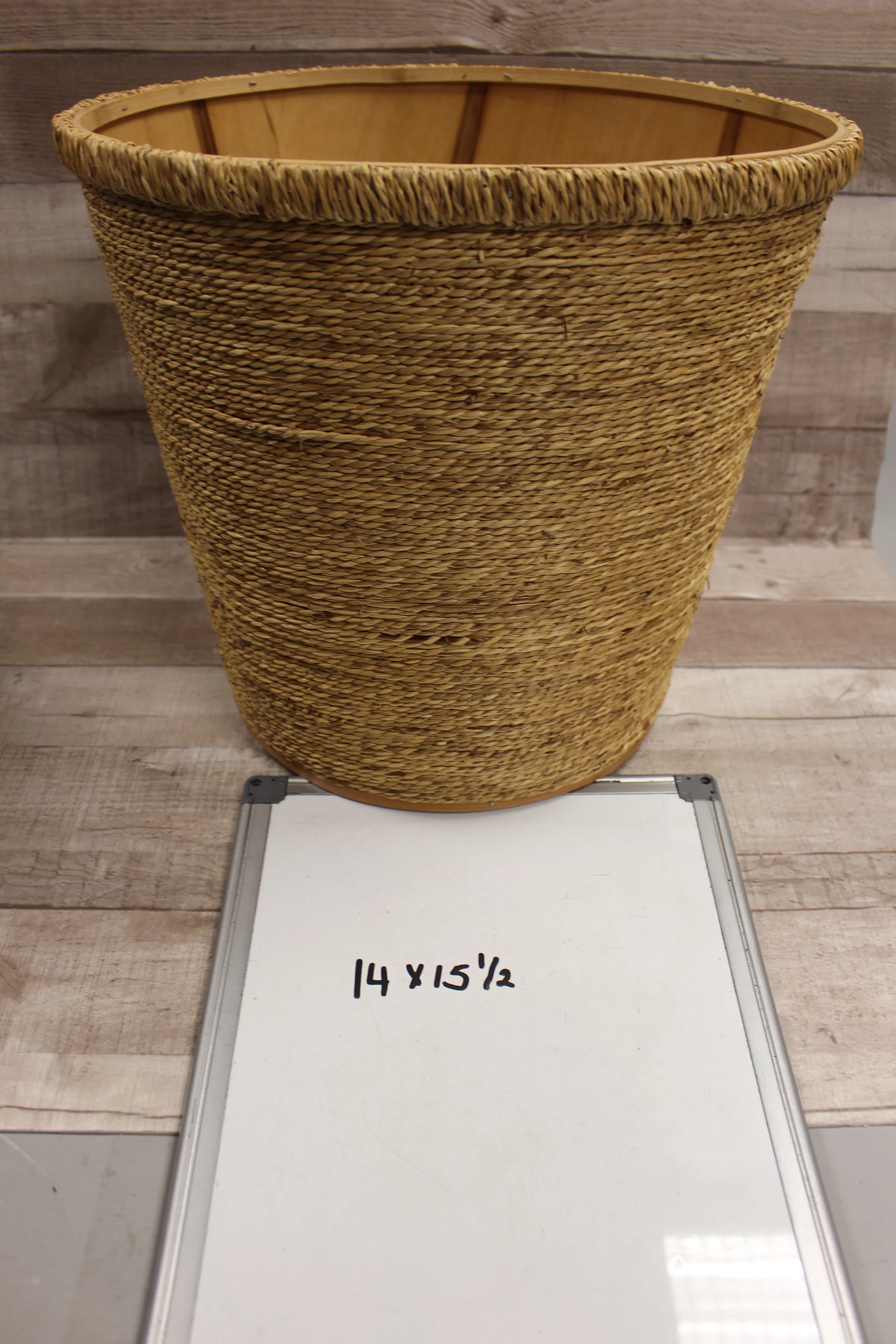 Laundry Hamper Trash Bin Décor Wooden Basket -Brown -New - Image 4