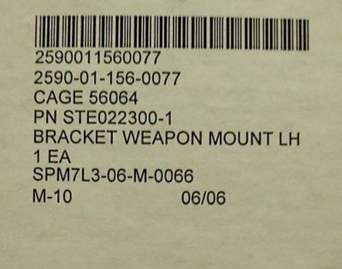 Left Hand Weapon Mounting Bracket, 2590-01-156-0077, Steel - Image 5